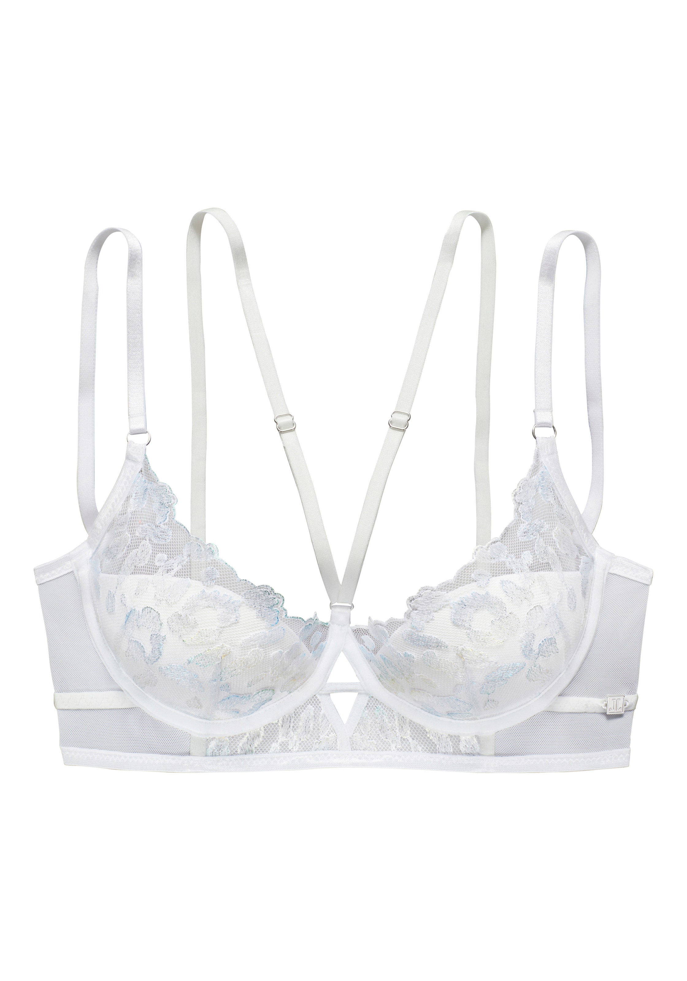 JETTE Soutien-gorge push-up mit Stickereispitze mit Glitzer-Effekt, Reizwäsche, sexy Dessous