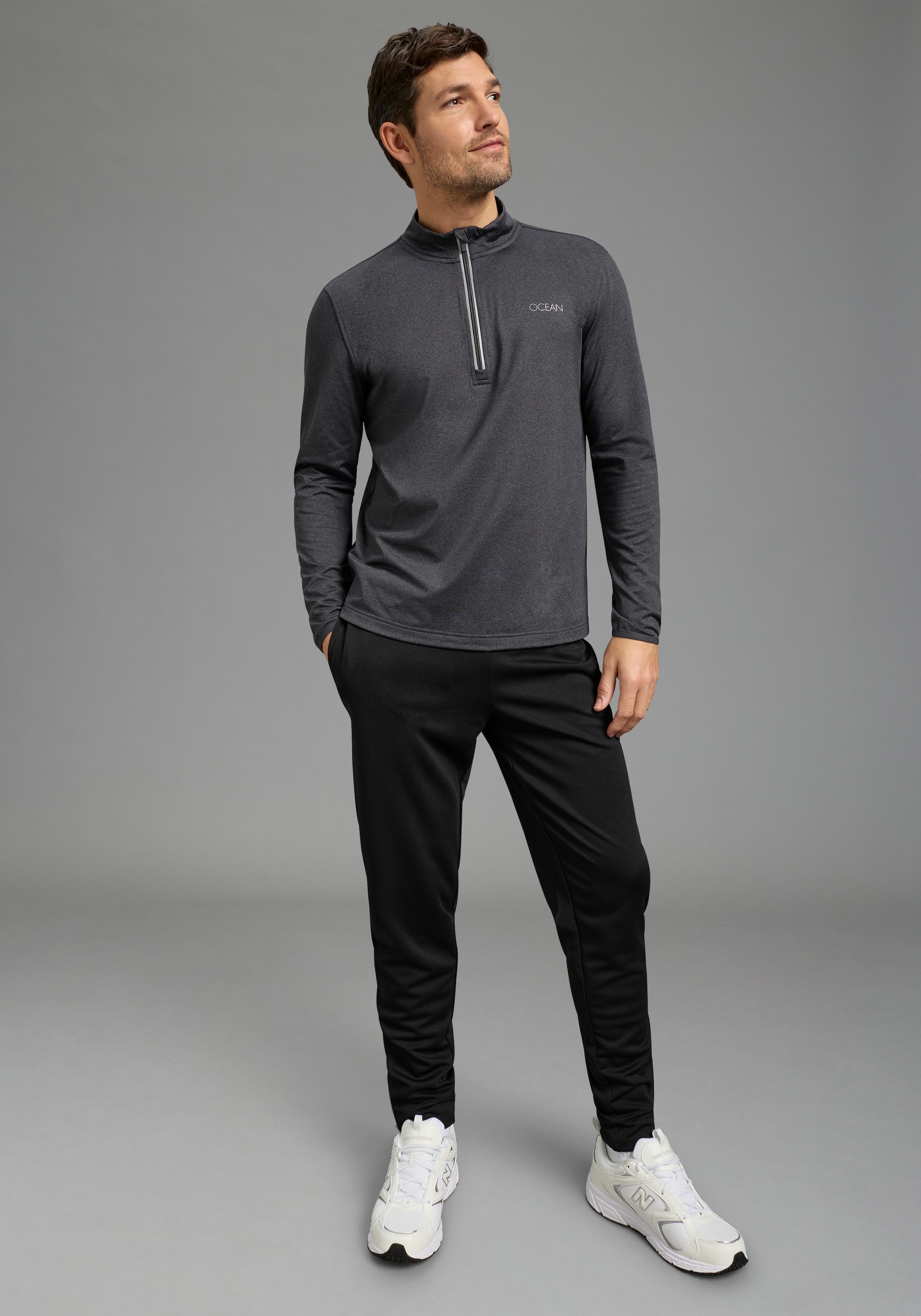 Ocean Sportswear Funktionsshirt »atmungsaktiv , quick dry« schmale Passform, Langarm, mit Reissverschluss am Ausschnitt