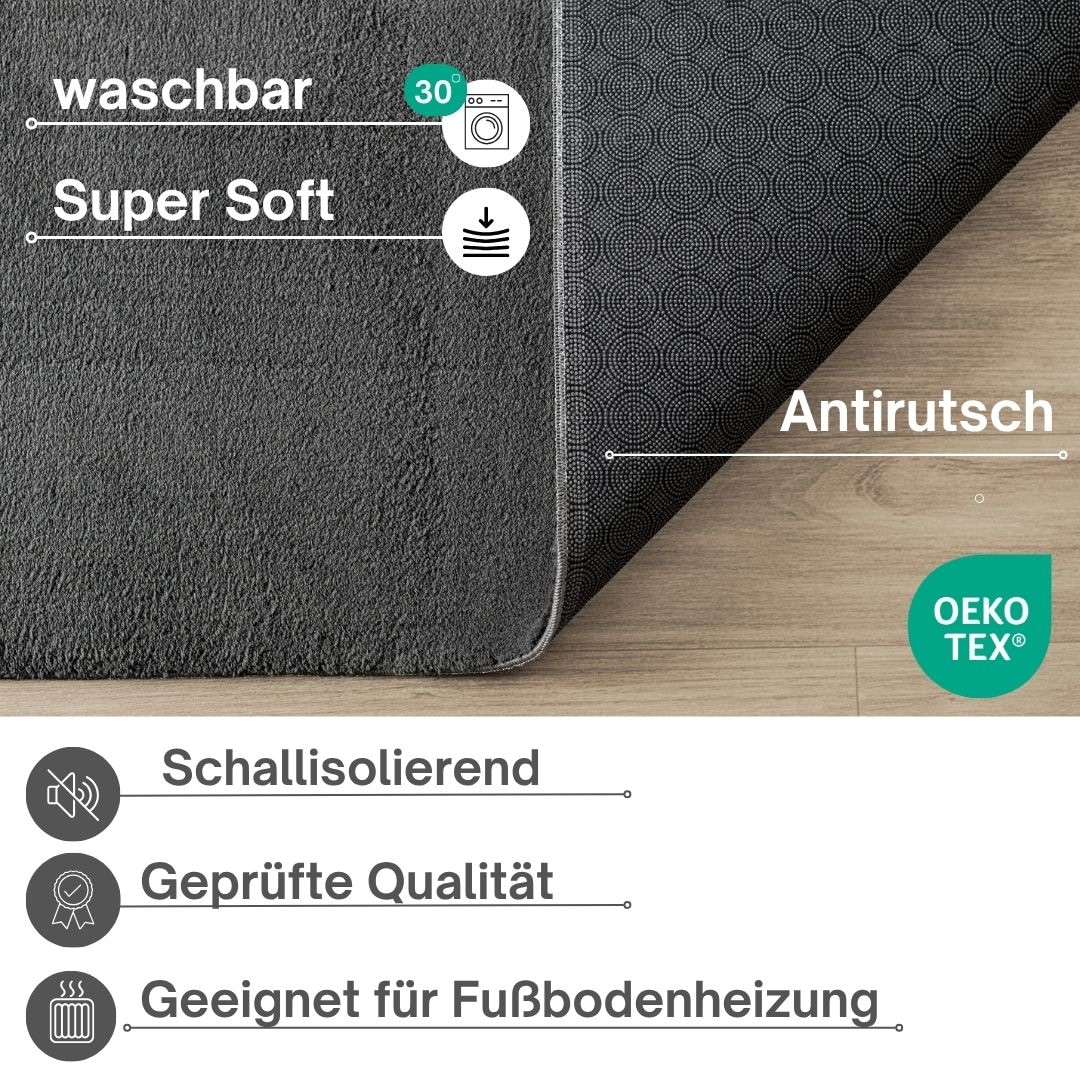 my home Teppich »Arabell, Kunstfellteppich«, rechteckig, 16 mm Höhe, flauschig, kuschelig, Felloptik, Anti-Rutsch-Unterseite, Waschbar