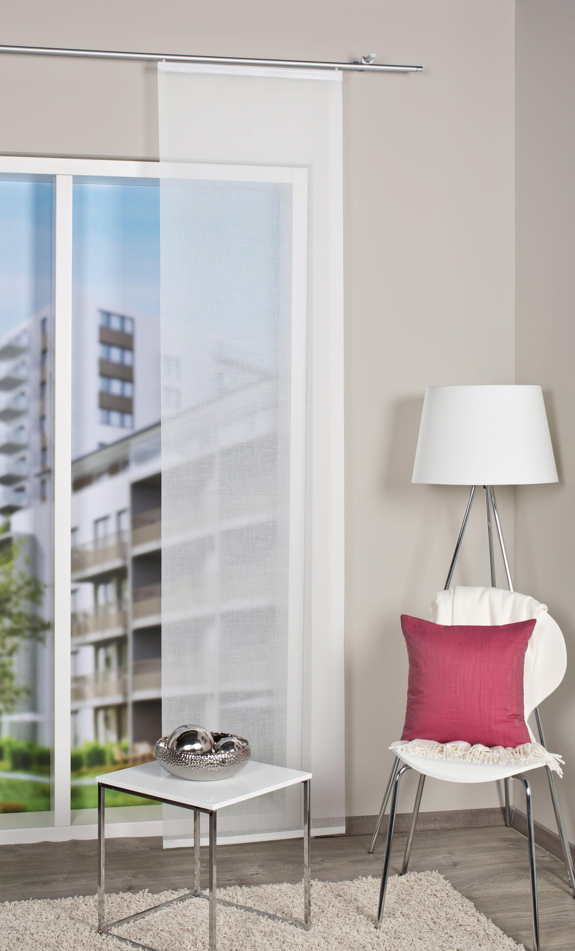 Image of HOME WOHNIDEEN Schiebegardine "AUERBACH UNI" Paneelwagen 1 Stk. tlg. HxB: 245x60, Schiebevorhang Effektvoile Uni