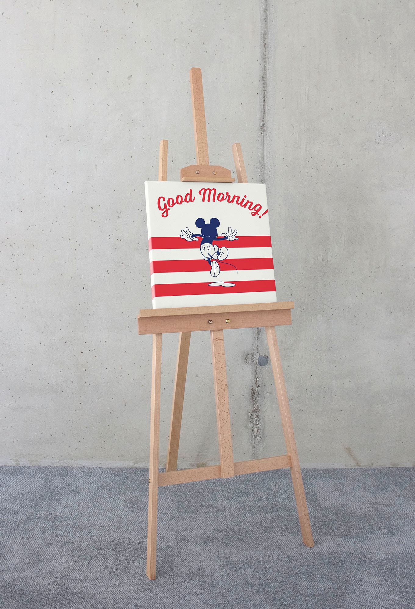 Komar Leinwandbild »Mickey Good Morning - Grösse 40 x 40 cm«, Natur, (1 St.), Keilrahmenbild mi Echtholzrahmen