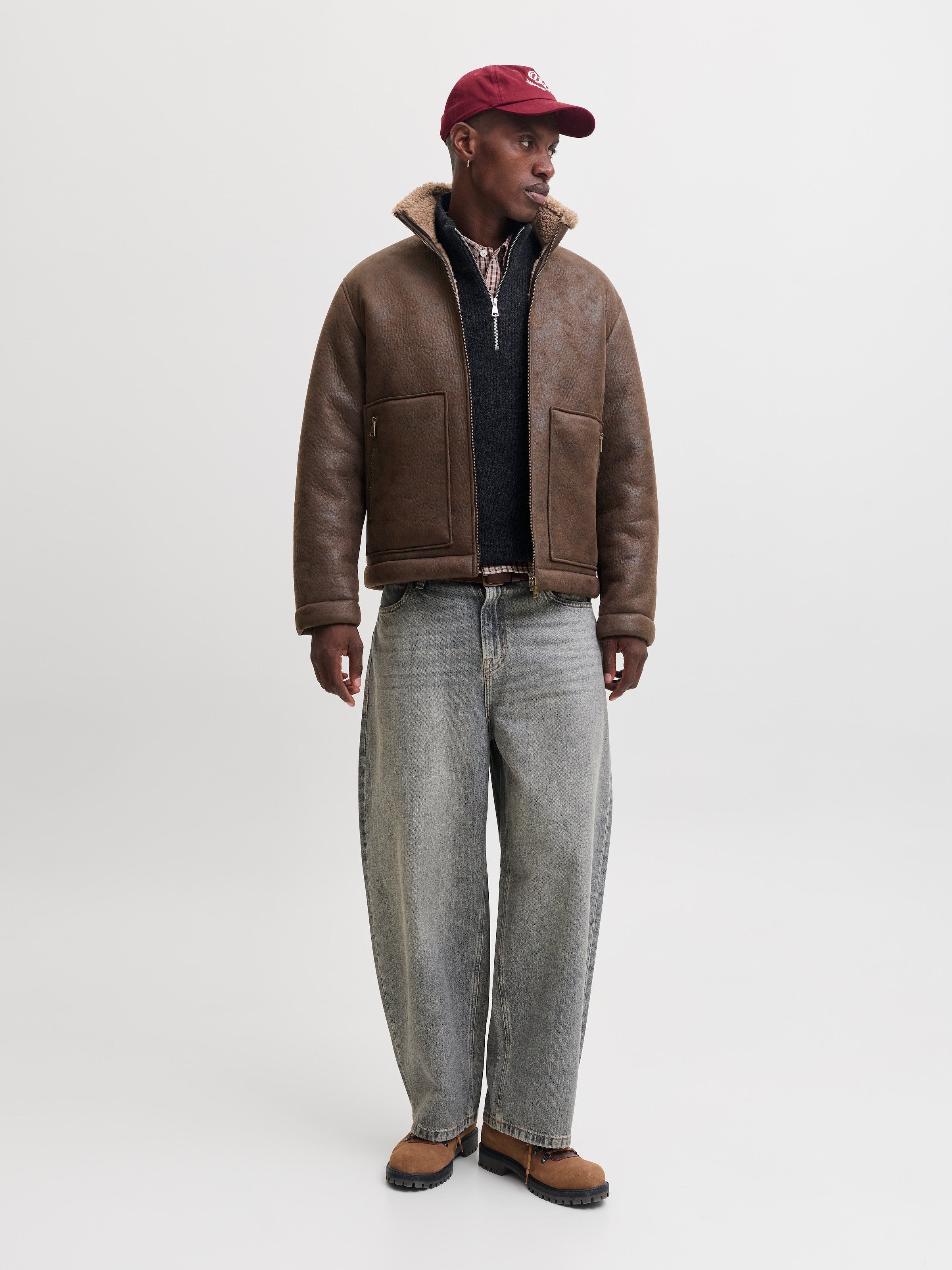 Jack & Jones Veste de pilote »JORSALAMANCO FLIGHT JACKET SN« Polyester, col intérieur en matière teddy