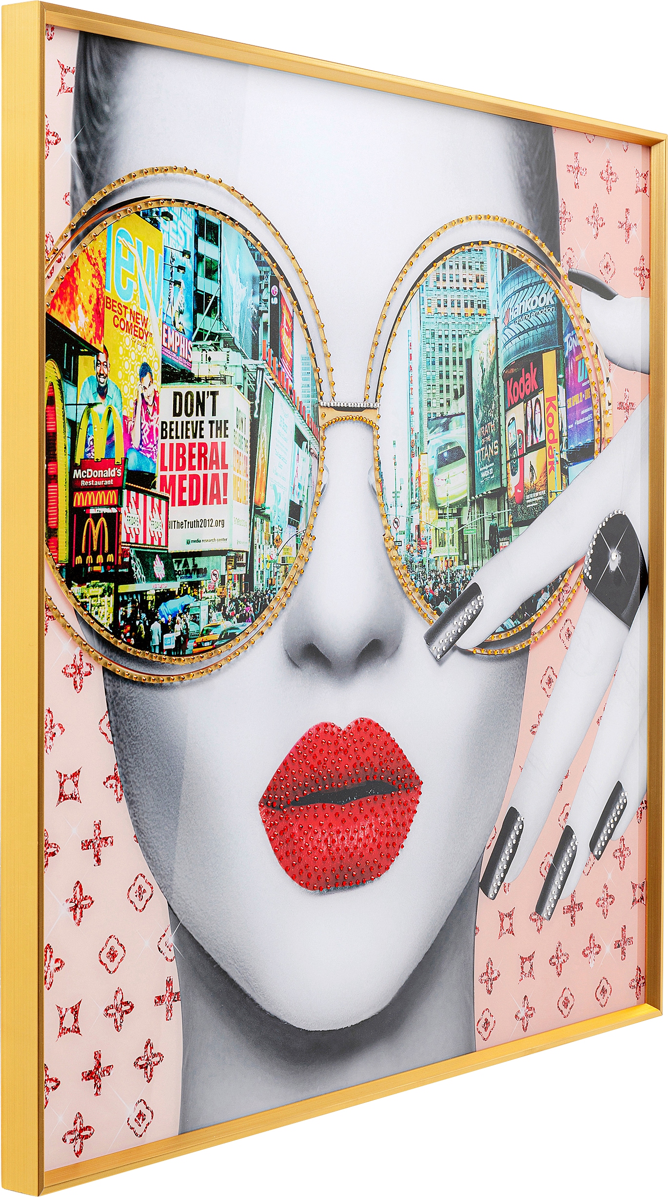 Kare Design Tableau avec cadre »Gerahmtes Bild Times Square View 80x80cm«