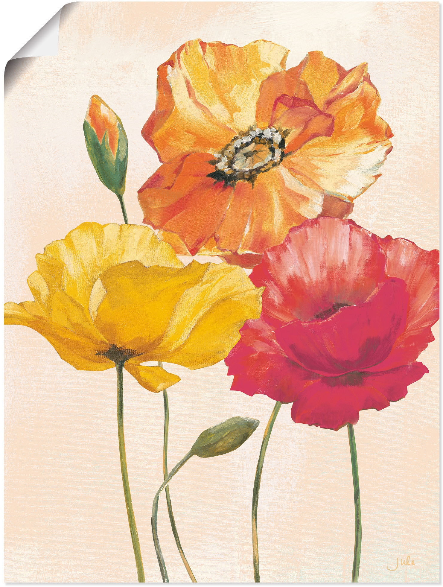Image of Artland Wandbild "Bunte Mohnblumen I" Blumenbilder 1 Stk. tlg. als Leinwandbild, Poster in verschied. Grössen