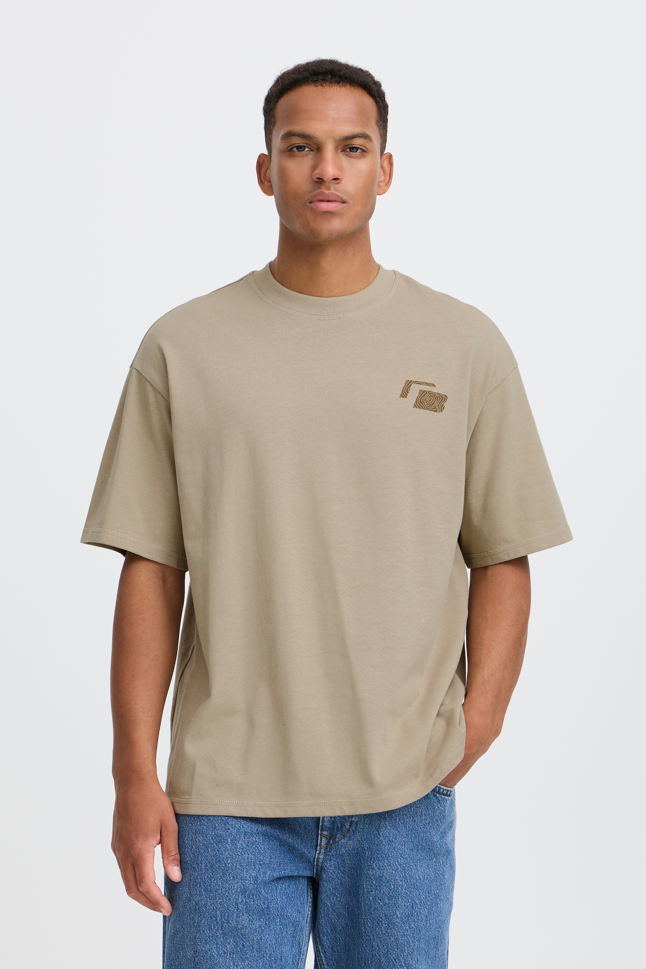 Image of Blend Rundhalsshirt "BHLAYNE S/S GRAPHIC TEE" Baumwolle, relaxed fit