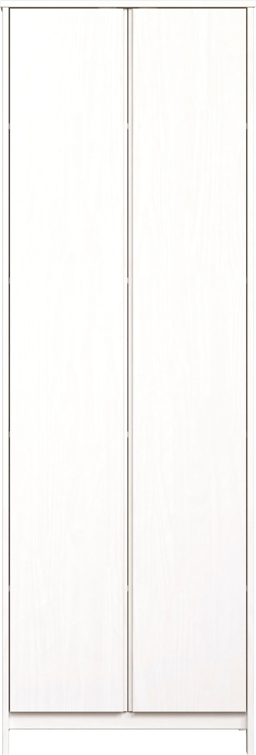 Home affaire Kleiderschrank »Aarhus« 1 Stk. tlg. Weisser, griffloser Massivholz Schrank - (B/T/H) 65/34/192 cm