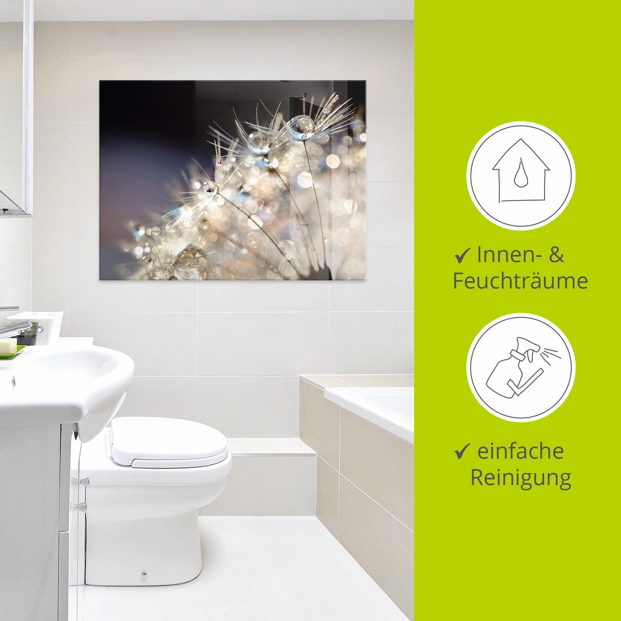 Artland Tableau en verre »Pusteblume Fantasie« 1 cuis tlg. in verschiedenen Grössen