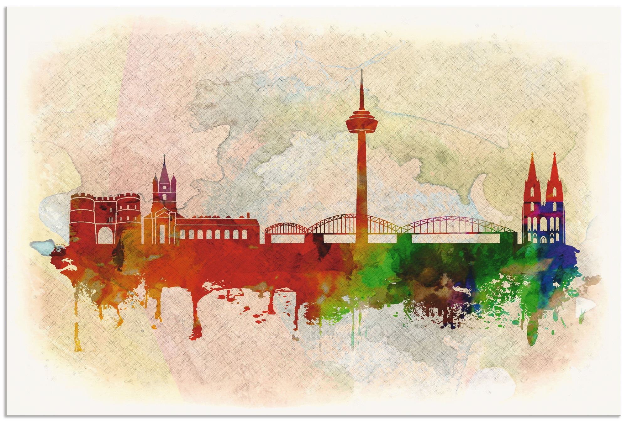 Image of Artland Wandbild »Bremen Deutschland Skyline«, Deutschland, (1 St.), in vielen Grössen & Produktarten - Alubild / Outdoorbild für den Aussenbereich, Leinwandbild, Poster, Wandaufkleber / Wandtattoo auch für Badezimmer geeignet bei Ackermann Versand Schwei