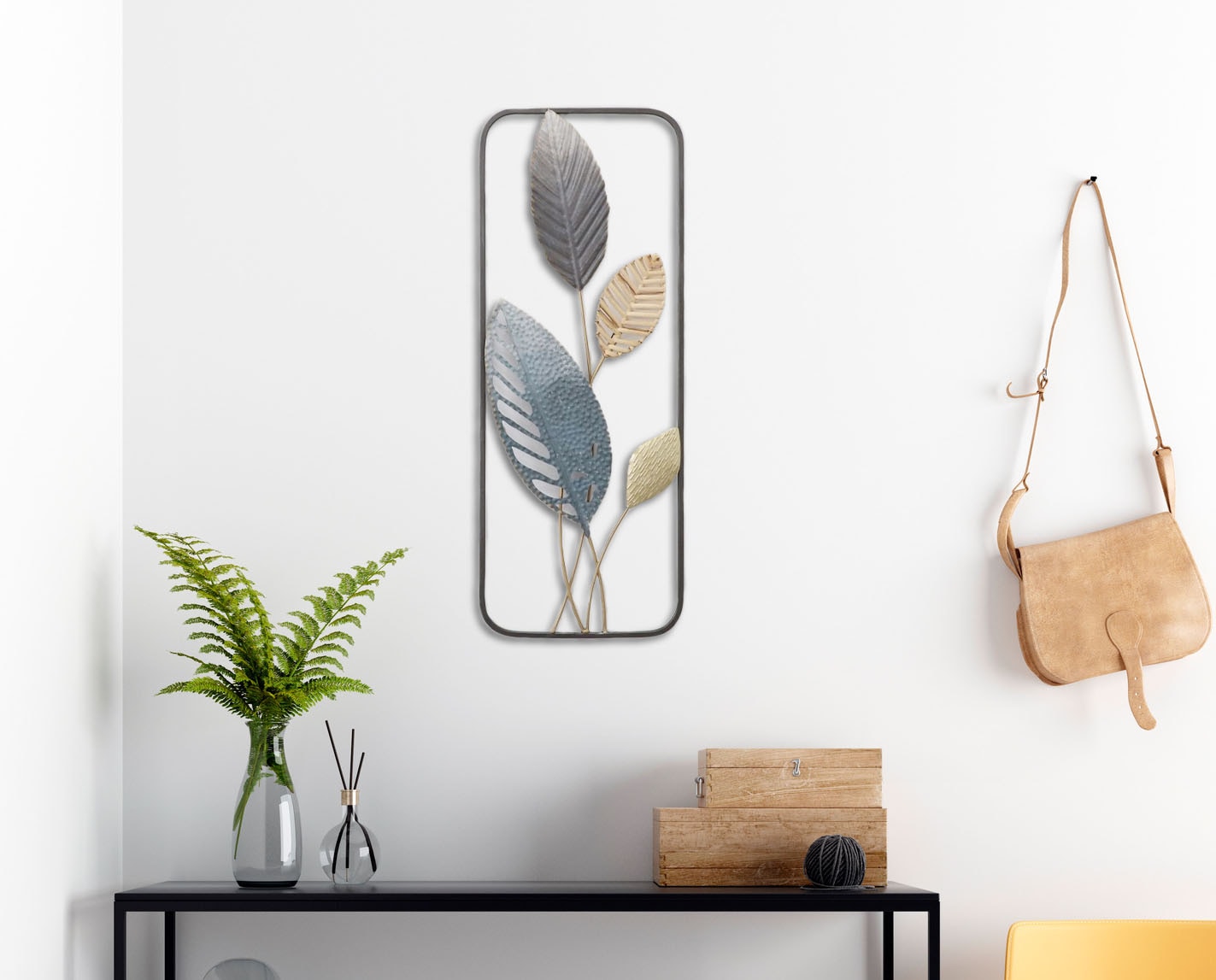 Bönninghoff Metallbild »BLÄTTER 29x74 cm – Deko modern« Blätter | Blätterbilder | Pflanzen Wanddekoration