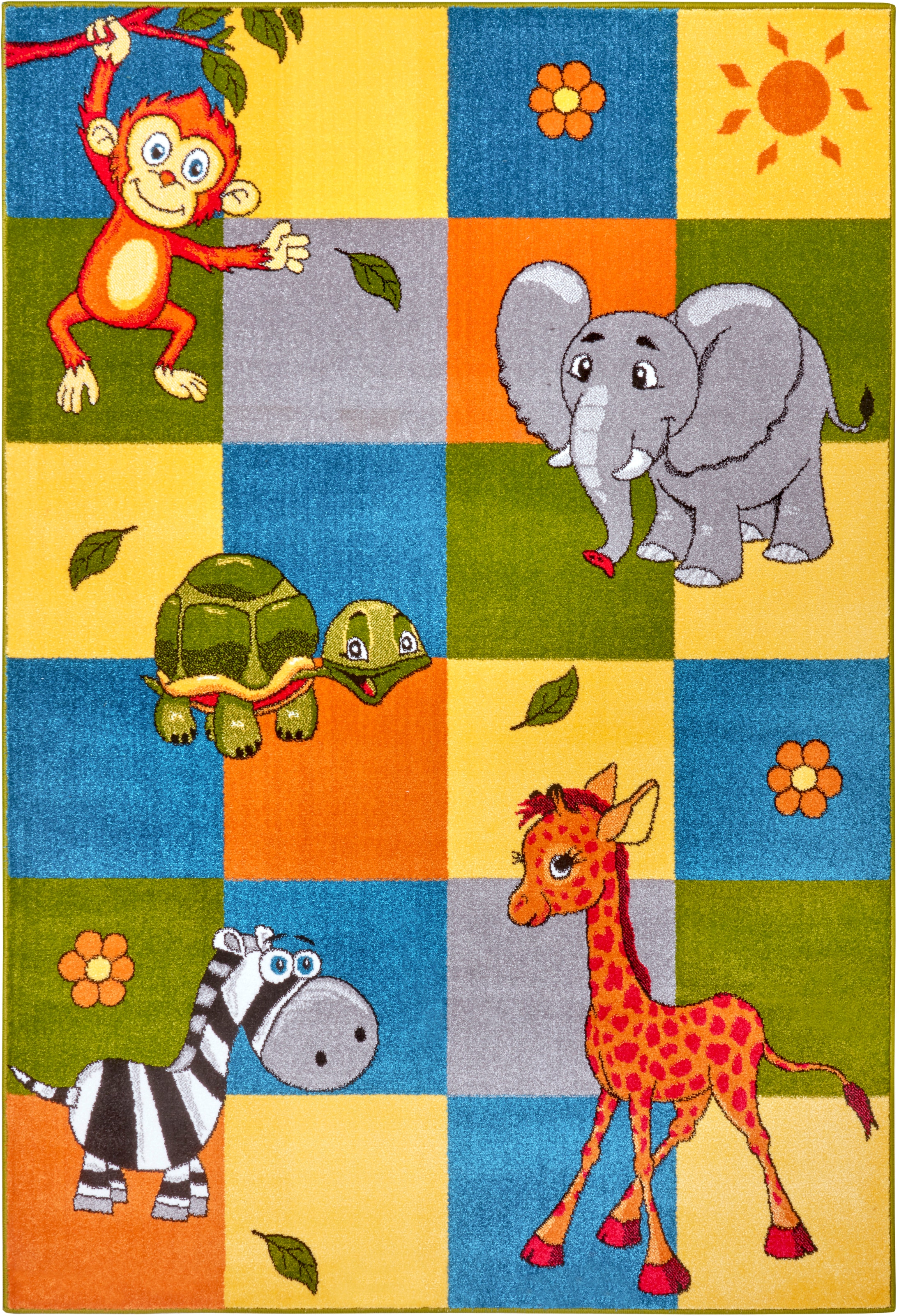 HANSE Home Teppich »Patchwork Zoo«, rechteckig, 9 mm Höhe, Farbenfrohes Design, Spielunterlage, Tiere