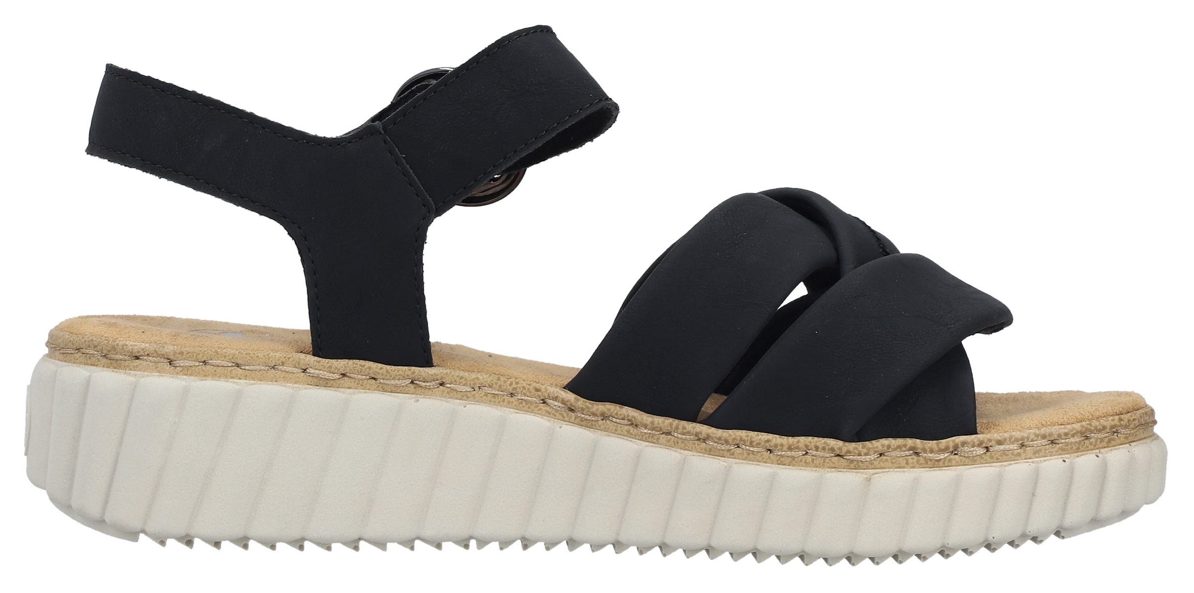Rieker Sandale  chaussure d'été, sandale compensée, chaussure de vacances avec bride auto-agrippante