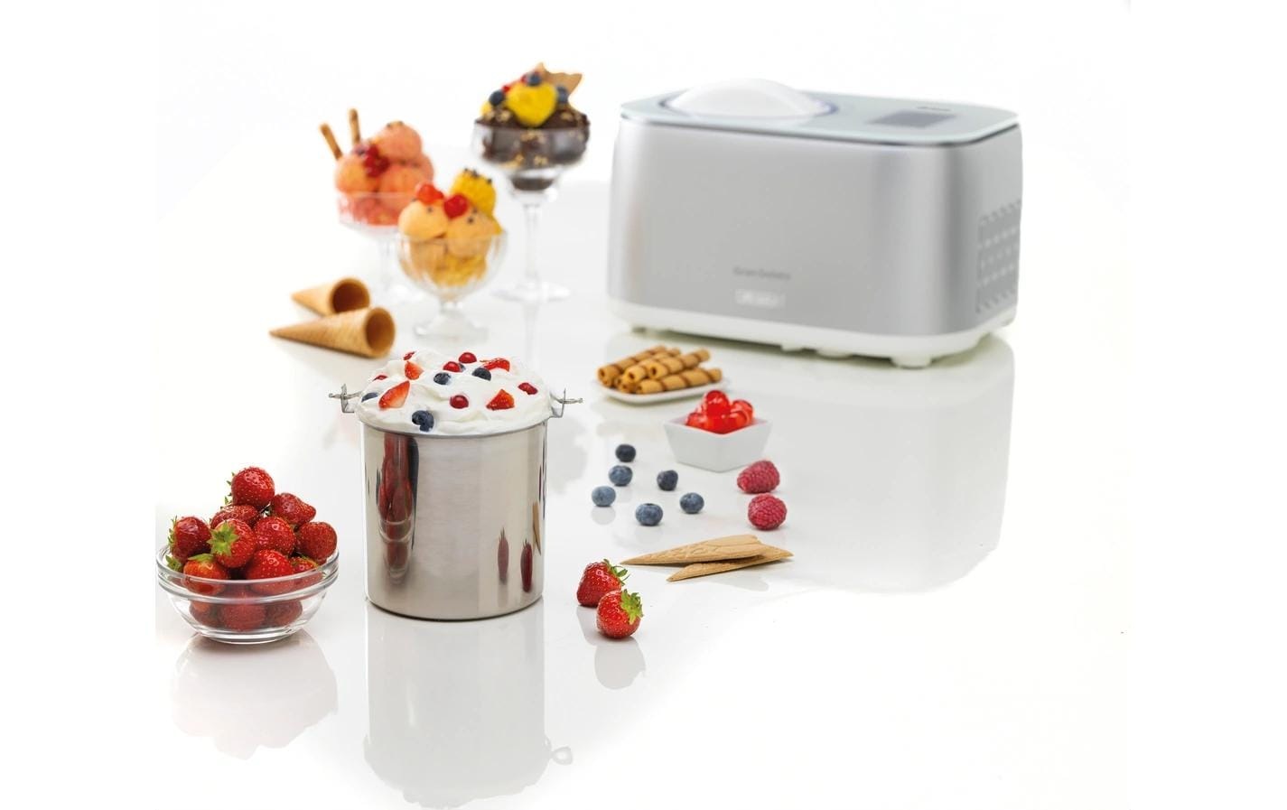 Ariete Eismaschine »Gran Gelato« 1 l 100 W Die integrierte Nachkühlfunktion Hält dein Eis bis zu 1 Stunde kühl.
