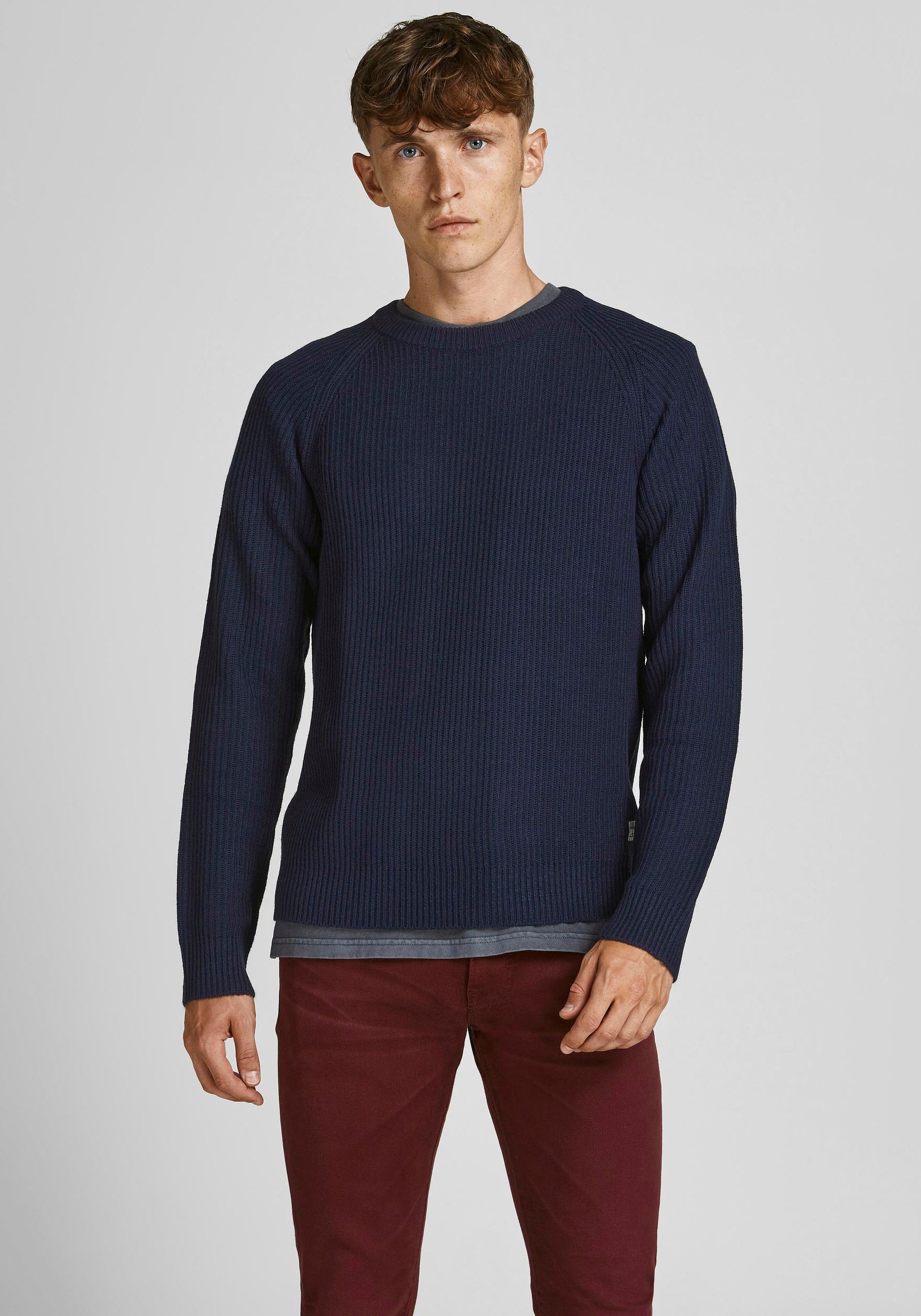 Image of Jack & Jones Rundhalspullover »PANNEL KNIT CREW NECK«, (1 tlg.) bei Ackermann Versand Schweiz