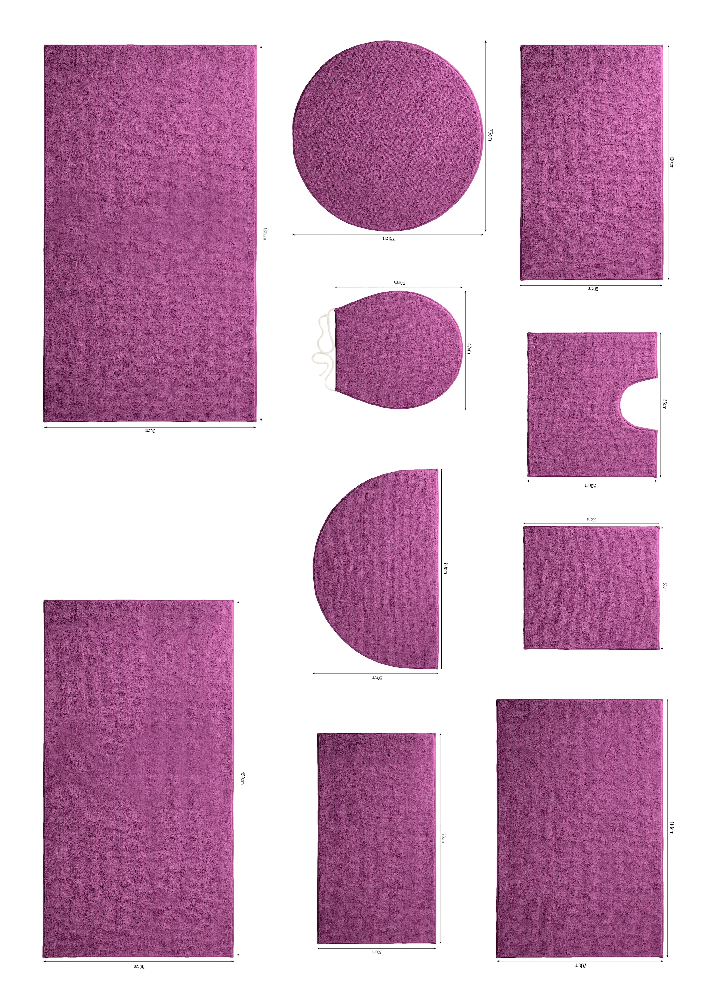 my home Badematte »Vanessa, Badvorleger, Badezimmer Teppich« Höhe 10 mm rutschhemmend beschichtet fussbodenheizungsgeeignet | schnell trocknend | strapazierfähig Badteppich, weiche Haptik, unifarben