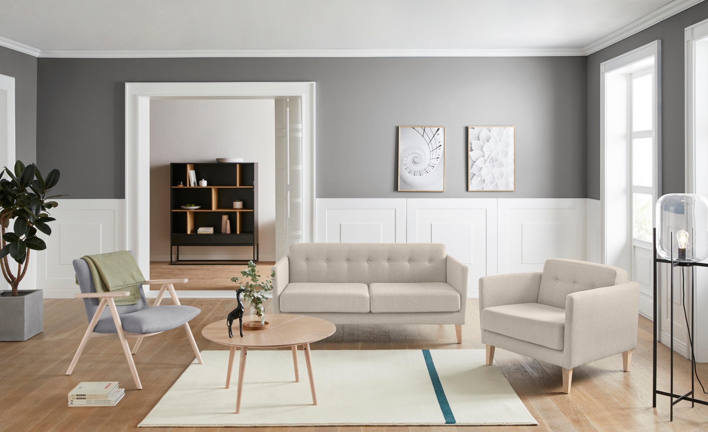 andas 2-places »Raadal« in geradliniger skandinavischer Optik, Design by Morten Georgsen