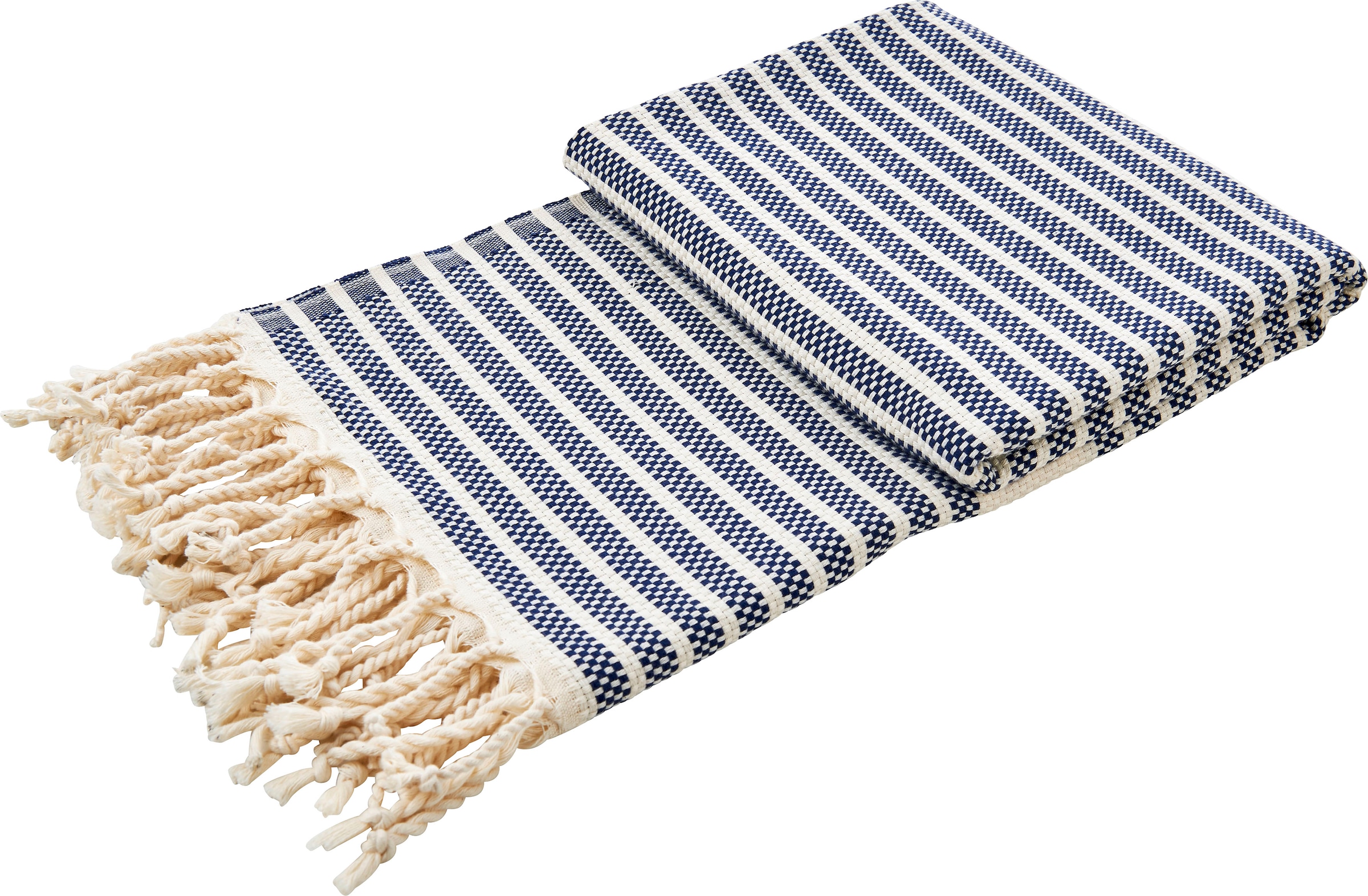 Image of done. Plaid "Lounge Stripes" Leichtes Plaid mit geknoteten Fransen