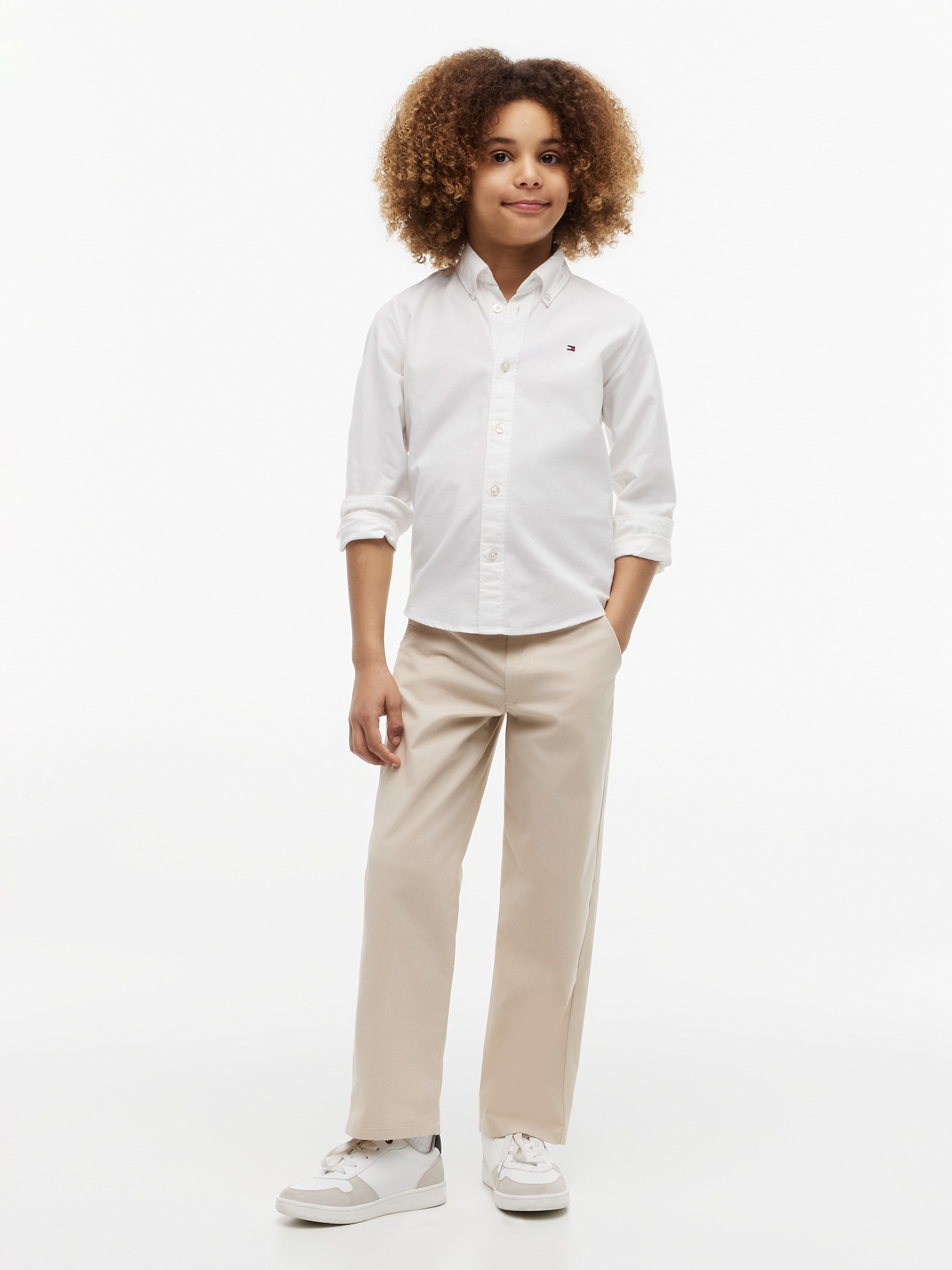 Tommy Hilfiger Chemise à manches longues »FLAG OXFORD SHIRT« Kinder bis 16 Jahre mit Button-Down-Kragen