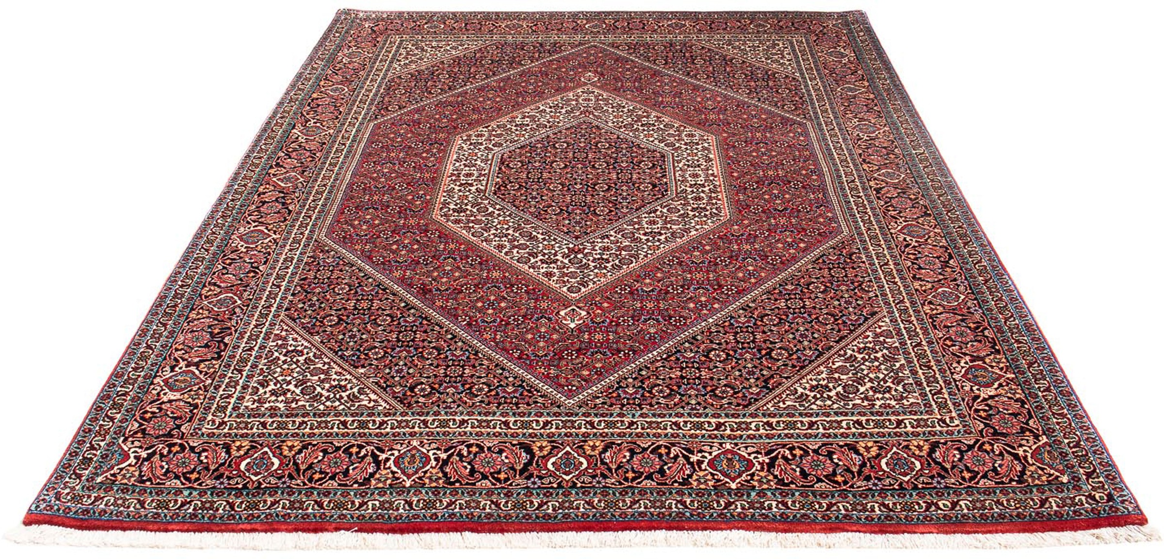 Image of morgenland Orientteppich »Perser - Bidjar - 237 x 173 cm - dunkelrot«, rechteckig, 15 mm Höhe, Wohnzimmer, Handgeknüpft, Einzelstück mit Zertifikat bei Ackermann Versand Schweiz