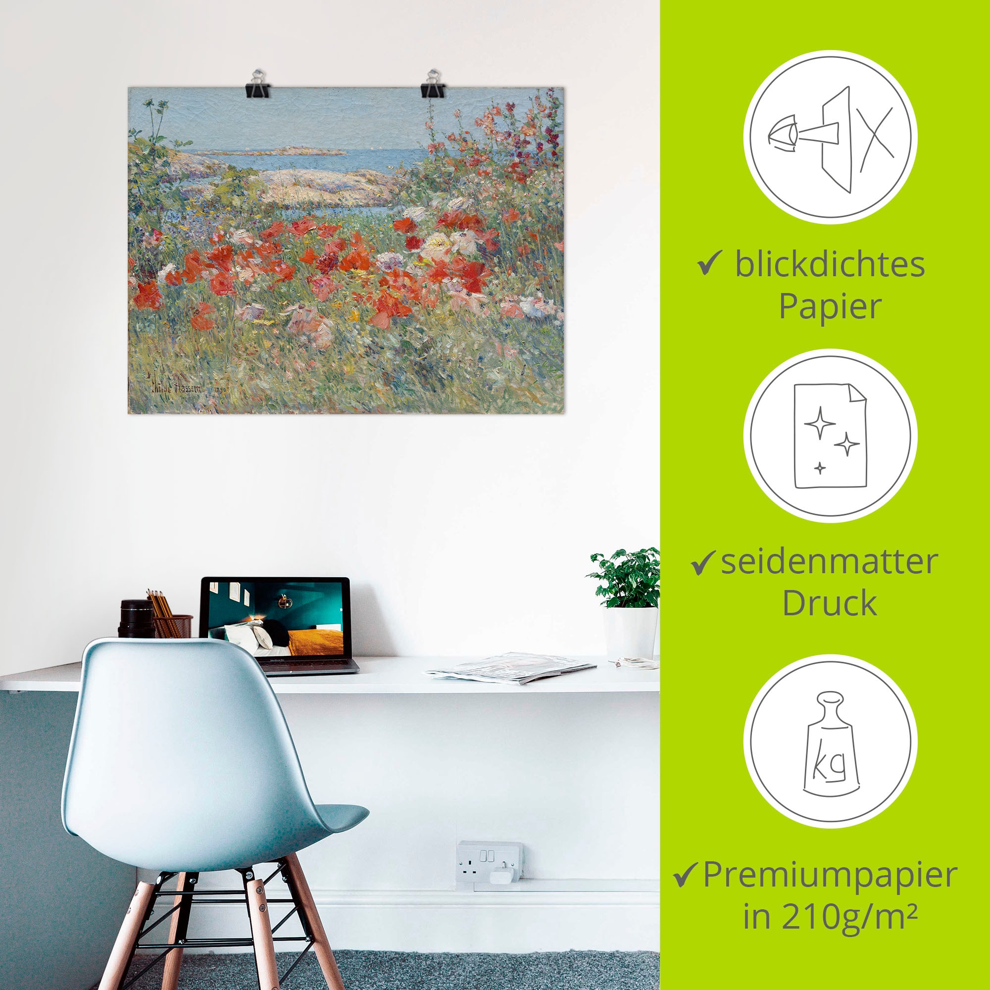 Artland Fresque murale »Celia Thaxters Garten 1890.« 1 cuis tlg. als Leinwandbild, Poster in verschied. Grössen