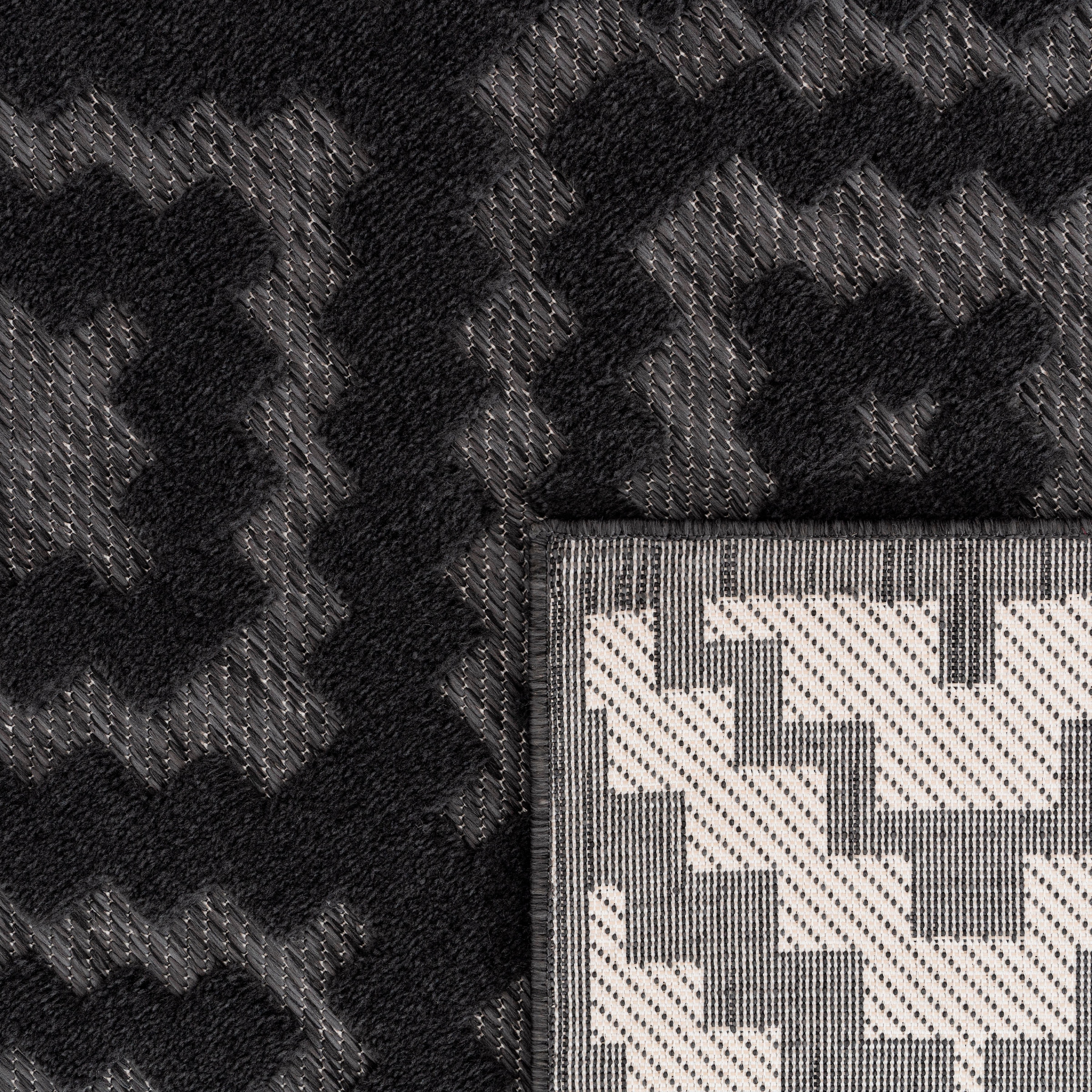 Paco Home Teppich »Livorno 672«, Scandi, Uni-Farben, Outdoor Rauten Muster, rechteckig, Effekt, geeignet Hoch-Tief kaufen