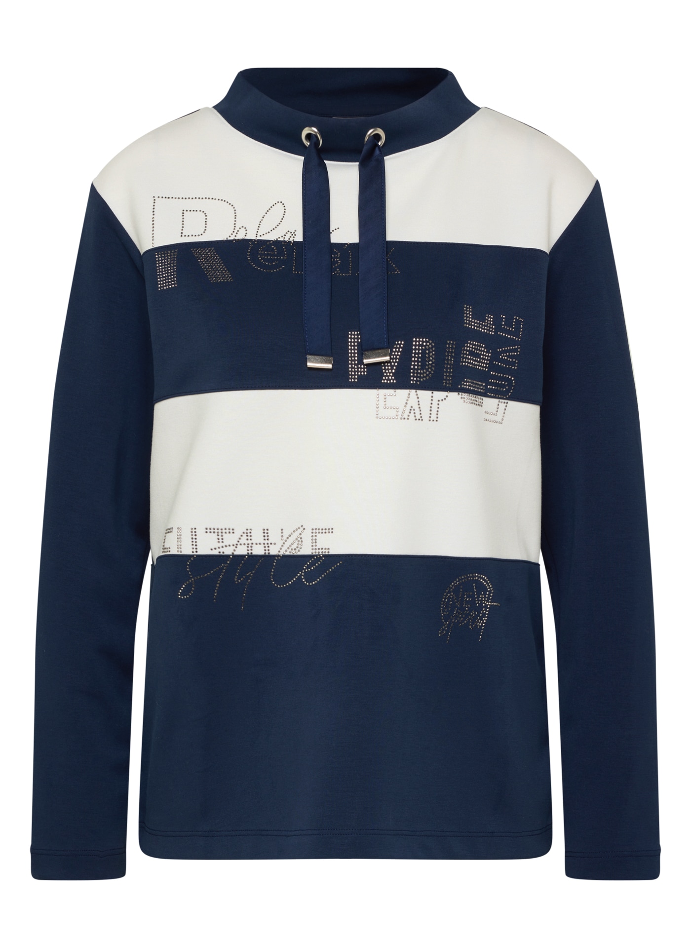 Rabe T-shirt à manches longues , in Colorblocking-Optik und mit Glitzersteinen
