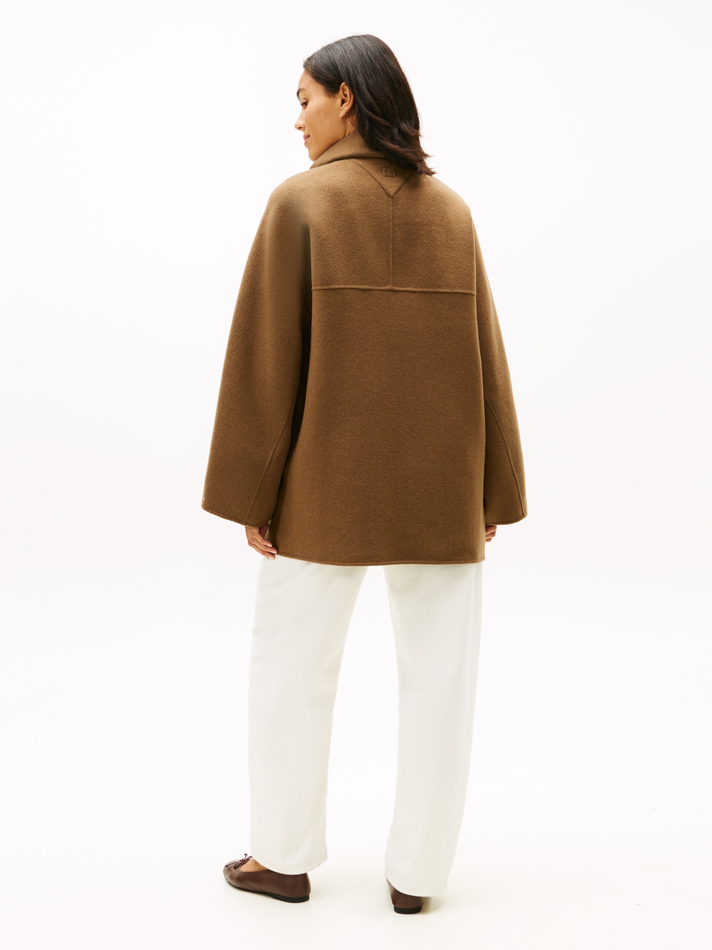 Tommy Hilfiger Manteau court »DF WOOL GB FUNNEL NK COAT« mit Wolle