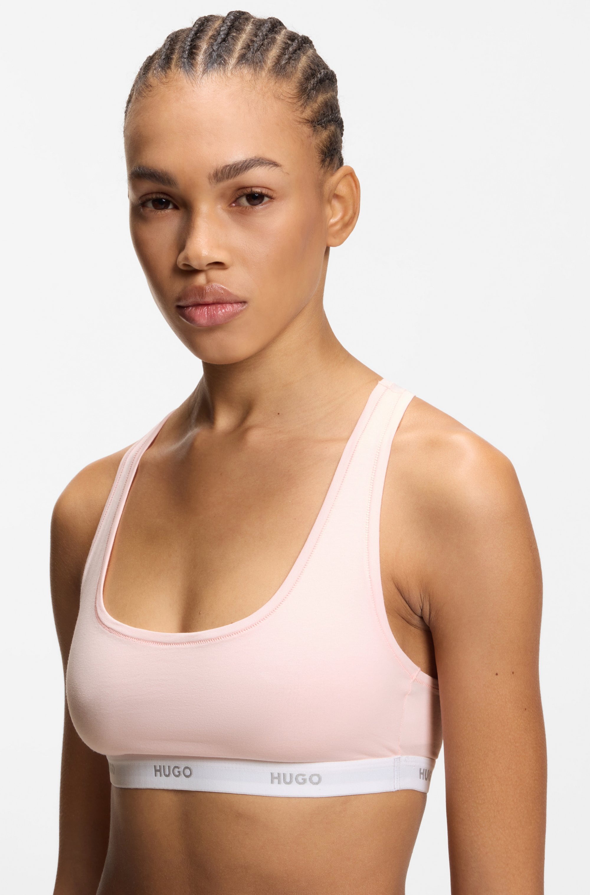 HUGO Underwear Bralette Ringerrücken, Unterbrustband mit Logoschriftzug