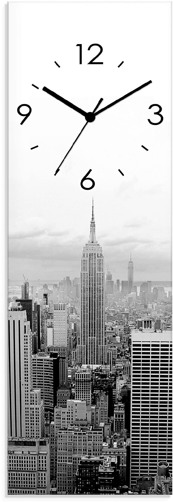 Image of Artland Wanduhr "Skyline Manhattan" wahlweise mit Quarz- oder Funkuhrwerk, lautlos ohne Tickgeräusche