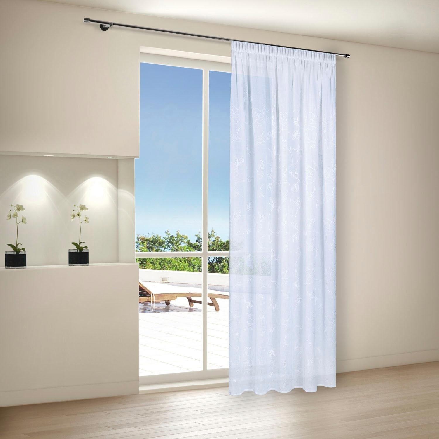 Image of Gerster Vorhang »Gray«, (1 St.), HxB: 245x140, Fertigschal mit Kordelstickerei bei Ackermann Versand Schweiz