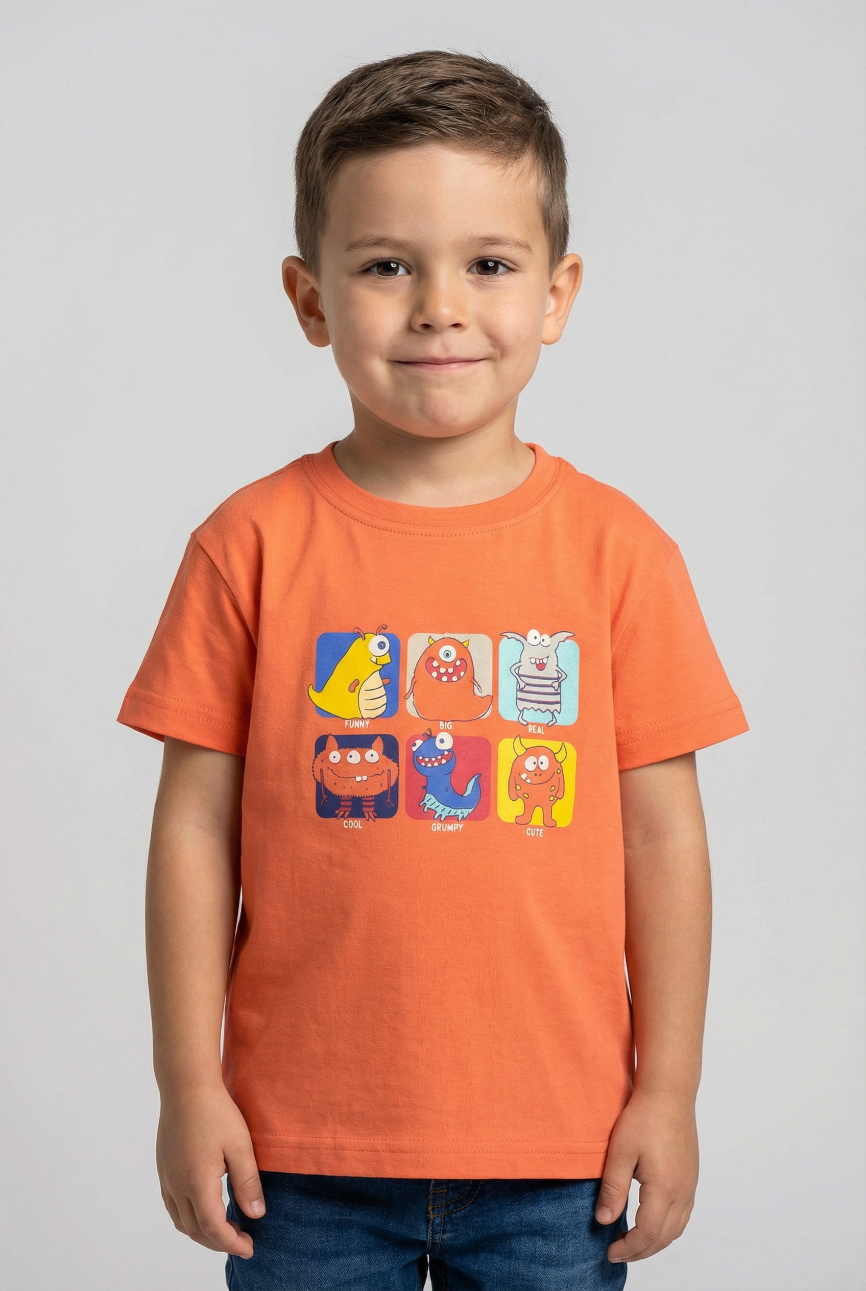 Image of Blue Seven T-Shirt mit kurzem Arm, mit Druck und unifarben, aus Baumwolle