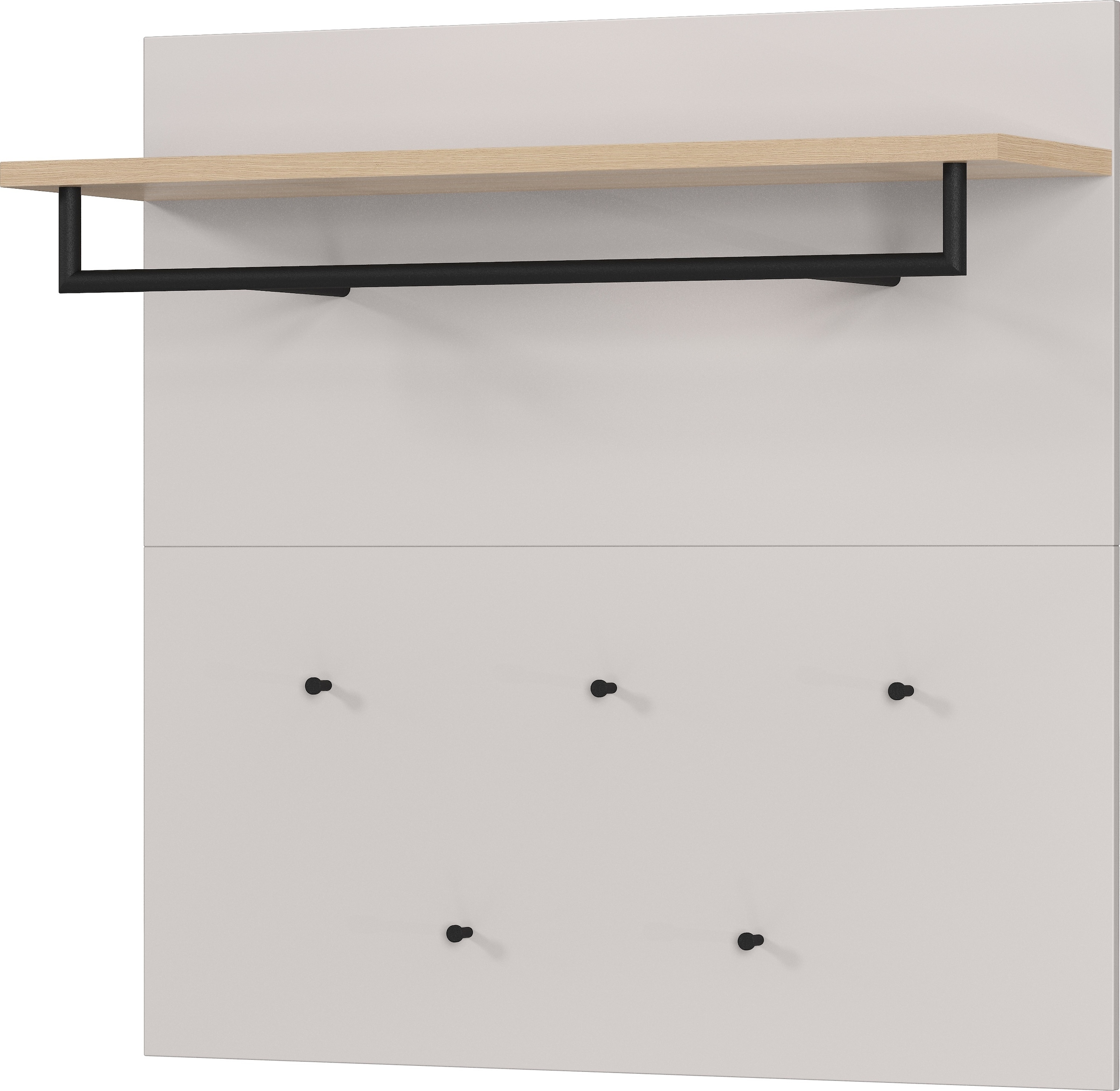 Image of GERMANIA Garderobenpaneel "Cormano" 1 Stk. tlg. 96 x 107 x 30 cm, Kleiderstange und -haken aus Metall, Made in Germany