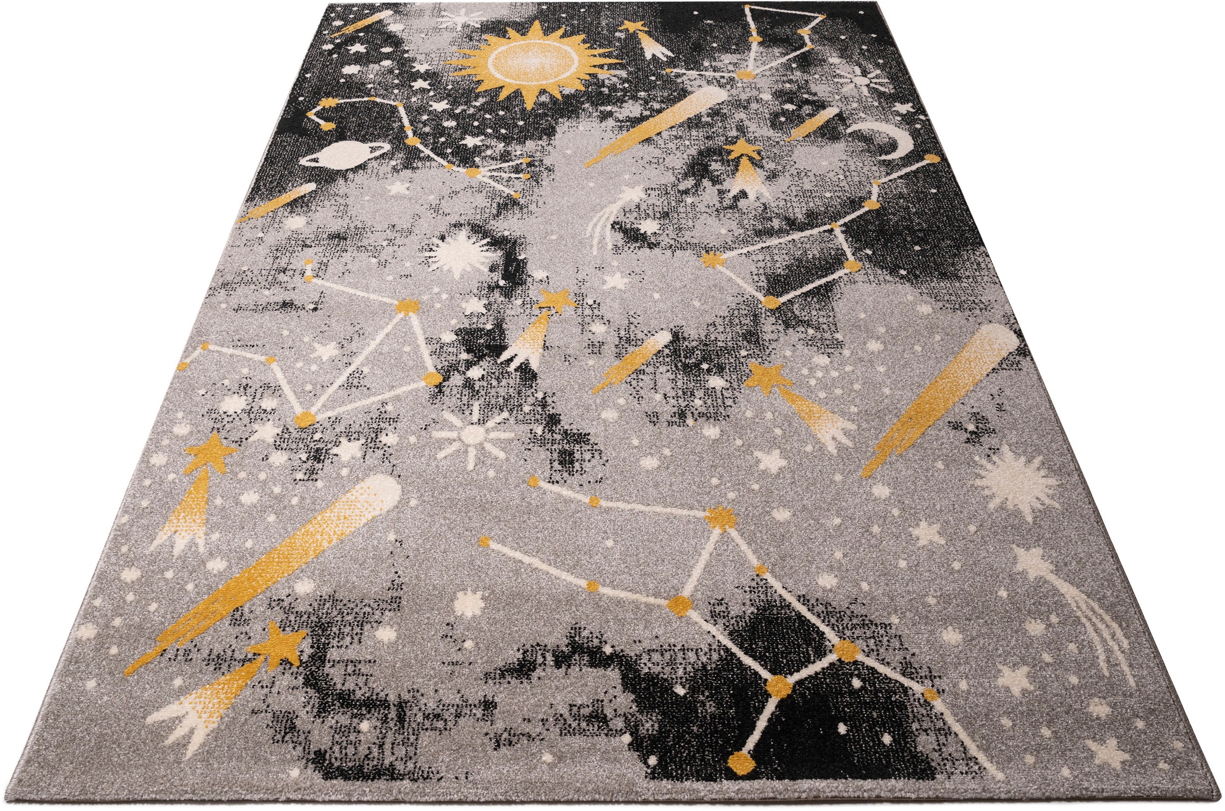 Image of Lüttenhütt Kinderteppich »Alena«, rechteckig, 14 mm Höhe, Sternenhimmel, Sterne, Galaxie, idealer Teppich für Kinder- und Jugendzimmer bei Ackermann Versand Schweiz