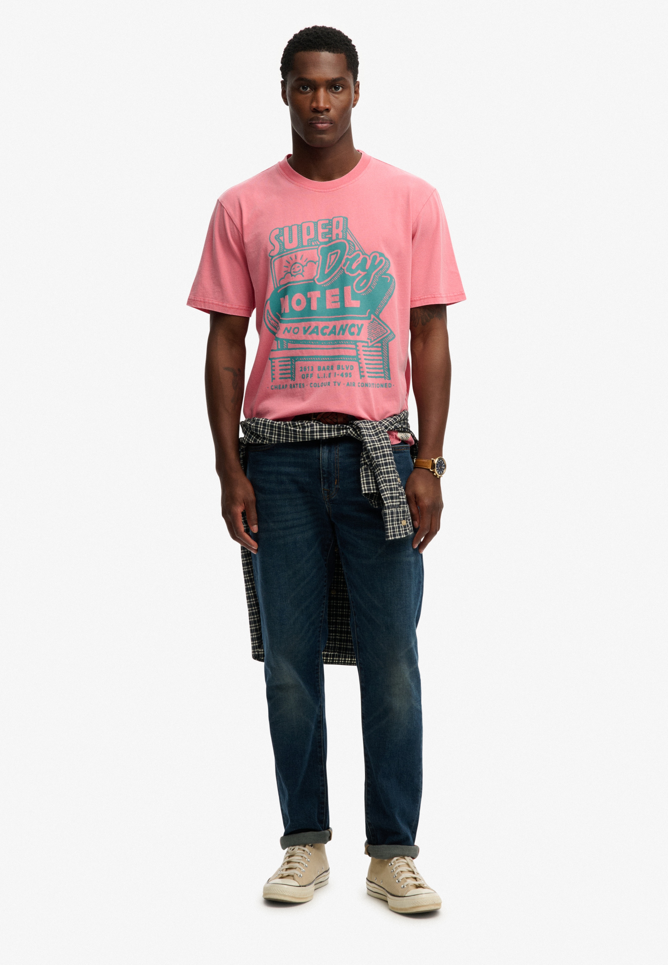 Superdry Rundhalsshirt »ROADSIDE TRADE LOOSE TEE« Loose Fit, aus Baumwolle und Single Jersey, mit Druck, pflegeleicht