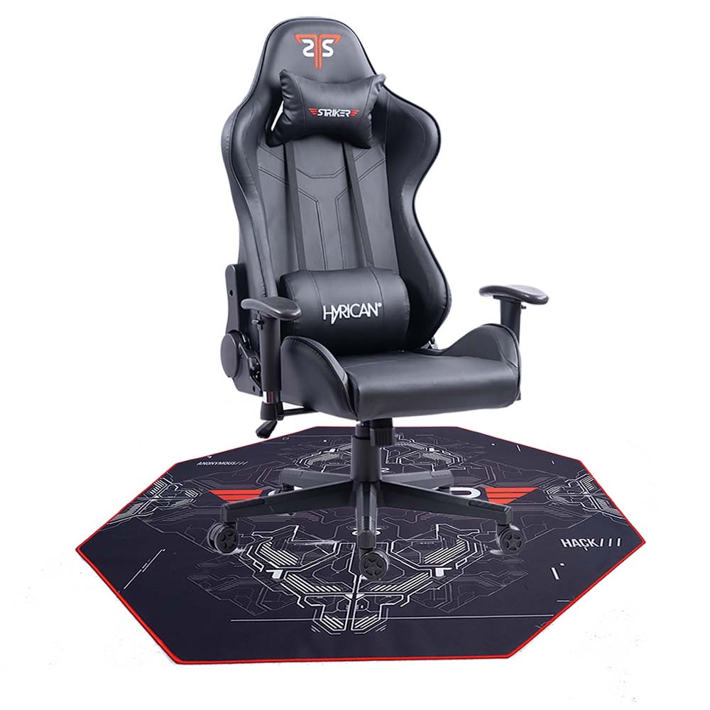 Hyrican Chaise de jeu »Striker Gaming-Stuhl "Copilot" Gamingstuhl + Stuhlunterlage« (Set) Bodenschutzmatte 1100x1100x2mm