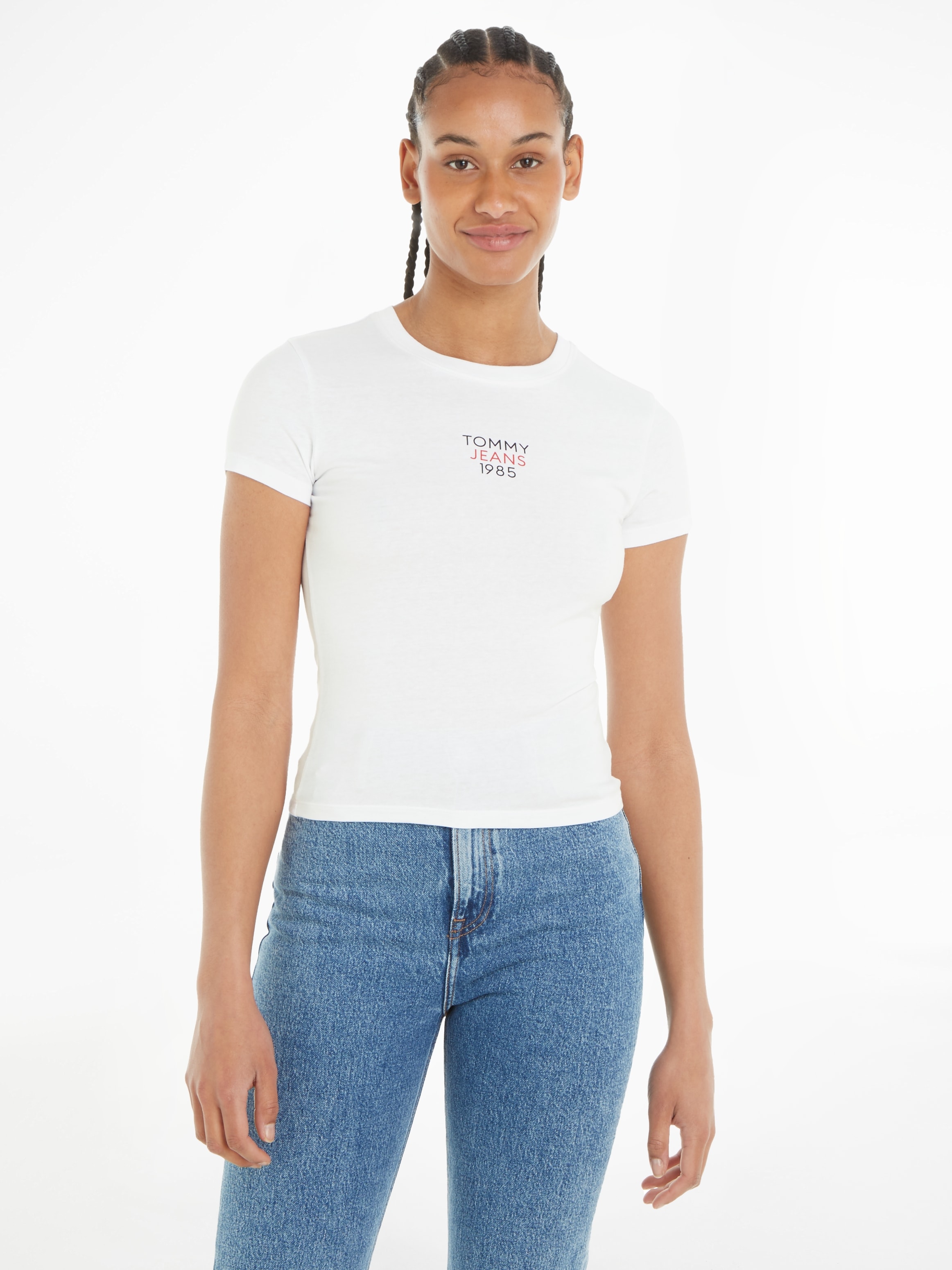 ♕ Tommy Jeans T-Shirt bestellen Essential Logoschriftzug »Slim Logo«, mit versandkostenfrei