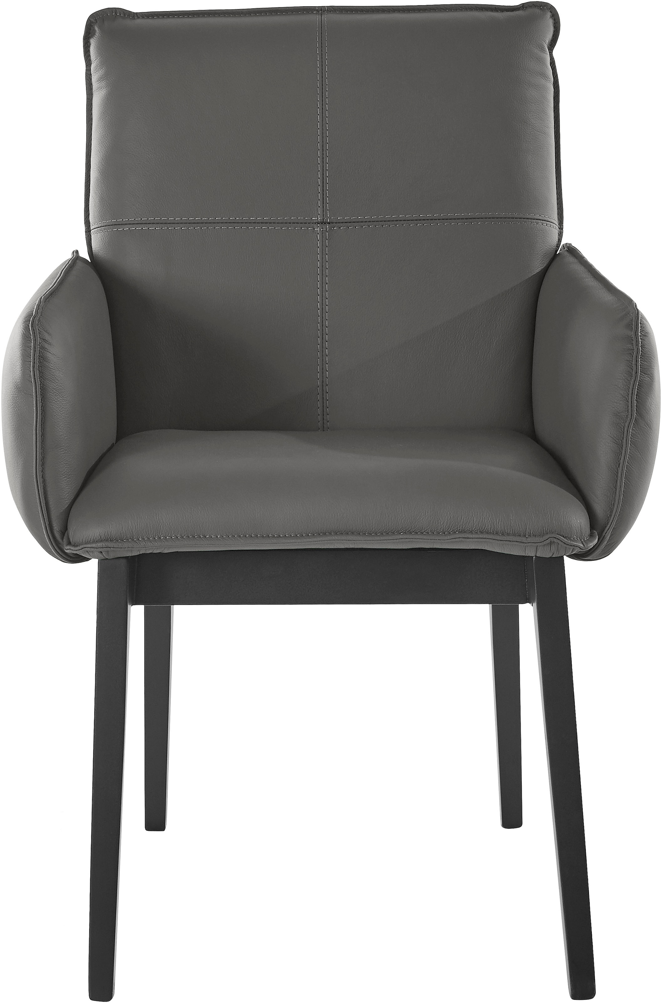 Home affaire Armlehnstuhl »Model 6«, (Set), 2 St., Leder, Bezug in  Microfaser oder Leder, Gestell ist Buche in schwarz lackiert kaufen