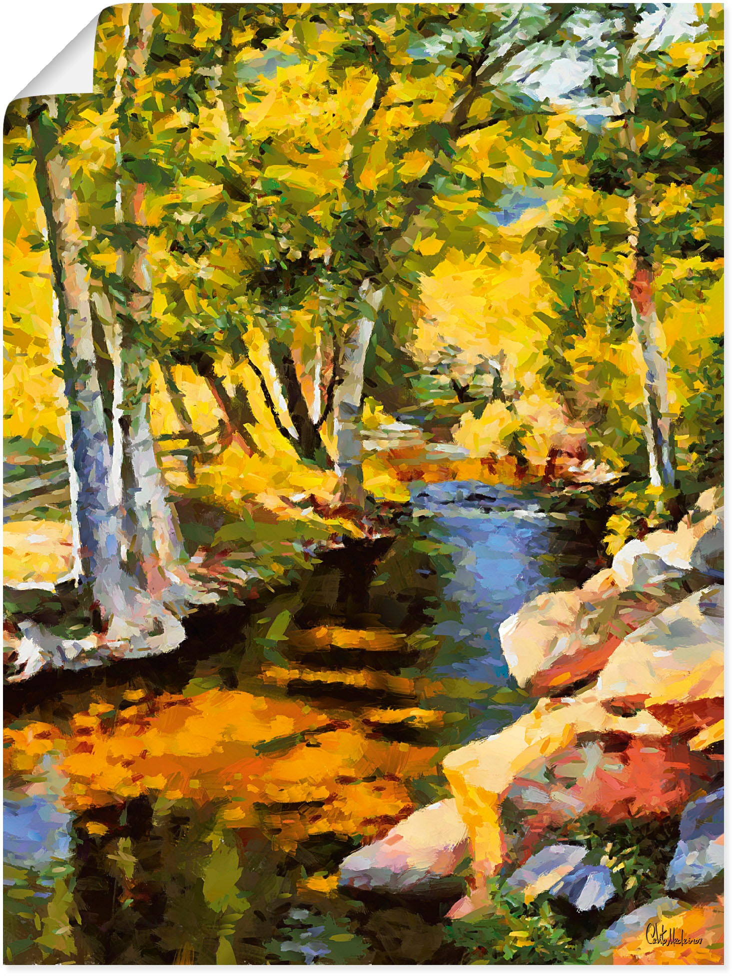 Image of Artland Wandbild »Bach mit Felsen«, Waldbilder, (1 St.), in vielen Grössen & Produktarten - Alubild / Outdoorbild für den Aussenbereich, Leinwandbild, Poster, Wandaufkleber / Wandtattoo auch für Badezimmer geeignet bei Ackermann Versand Schweiz