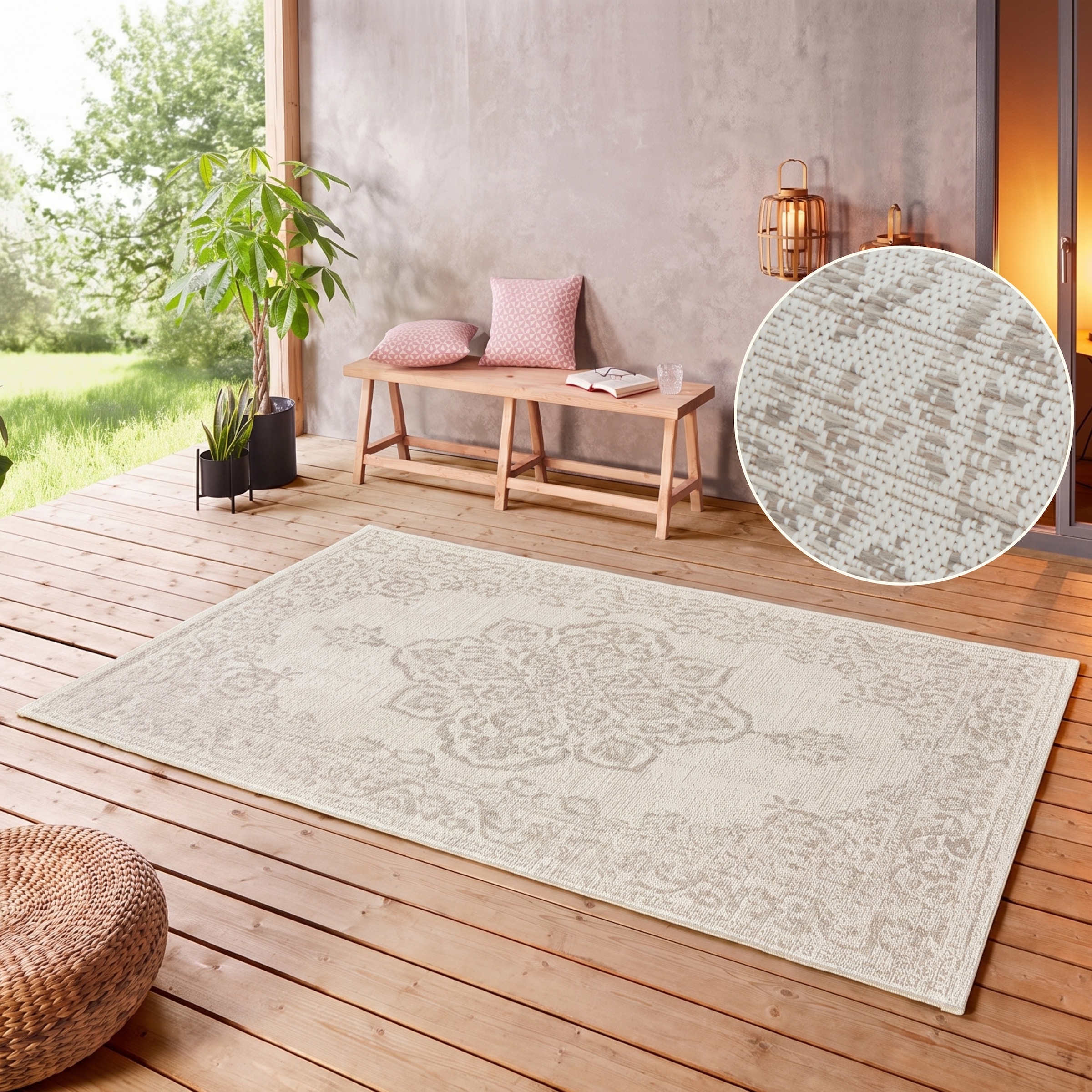 Image of HANSE Home Teppich "Tilos" rechteckig 8 mm Höhe In- & Outdoor, Kurzflor, Orientalisch, Vintage, Wohnzimmer, Garten