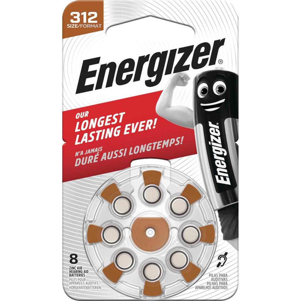 Energizer Batterie »8er Pack Zinc-Air ENR EZ Turn & Lock (312)«, (8 St.)
