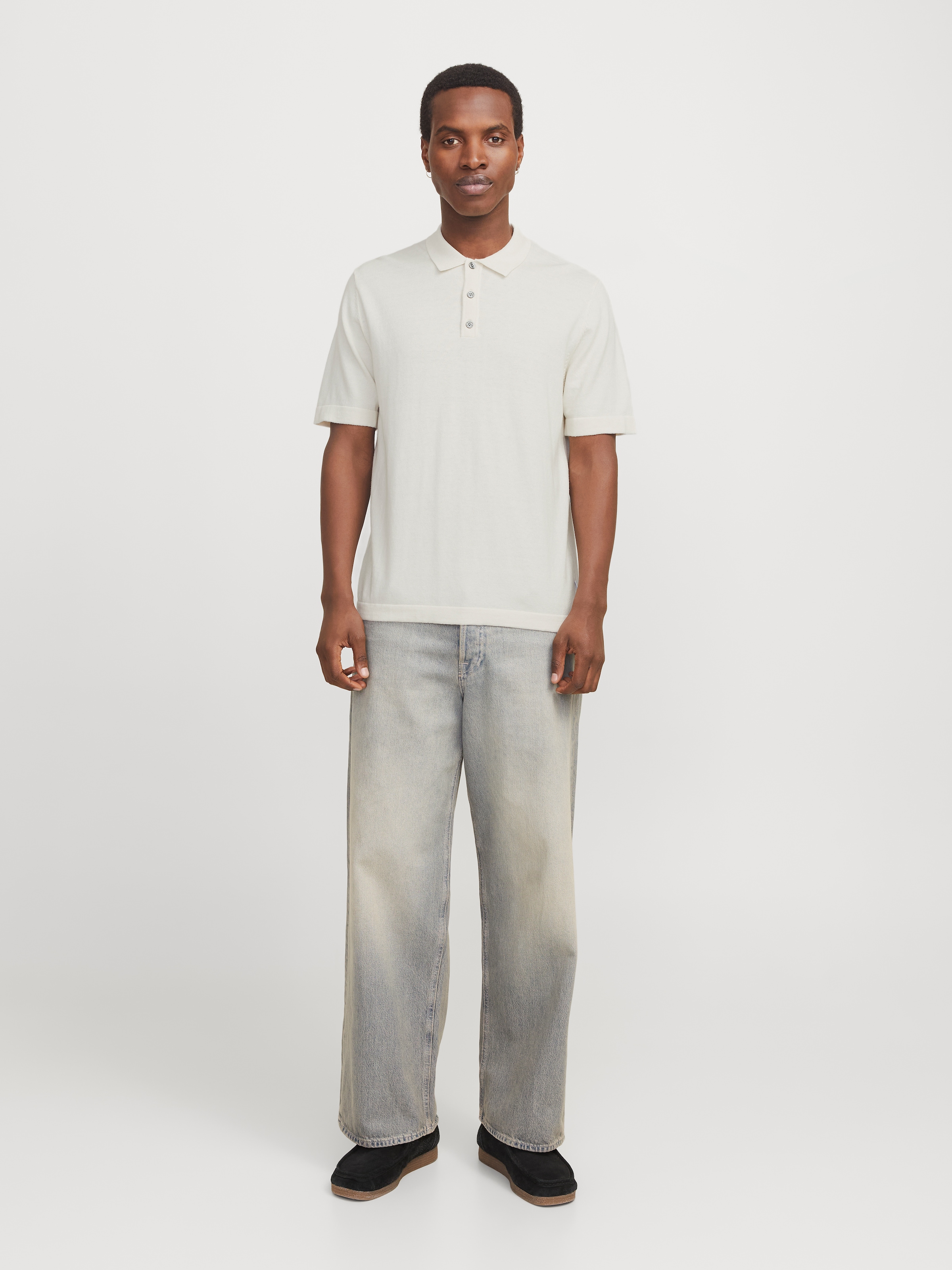 Jack & Jones Kurzarmpullover »JJEEMIL KNIT RELAXED POLO SS SN«, mit Polo Kragen