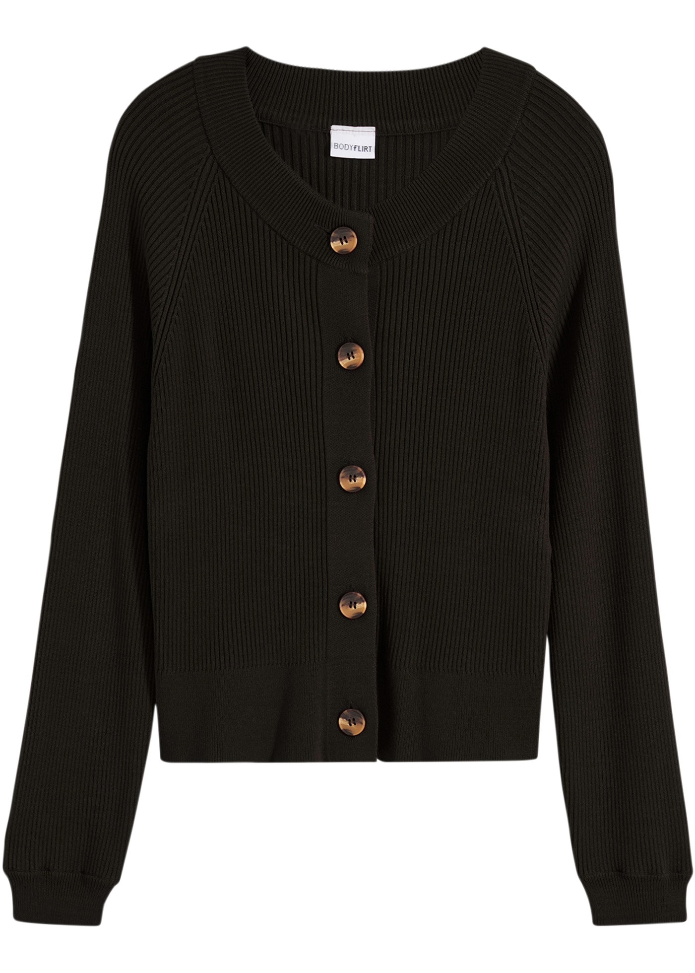 bonprix Strickjacke Ripp-Strickjacke in Viskose-Mix