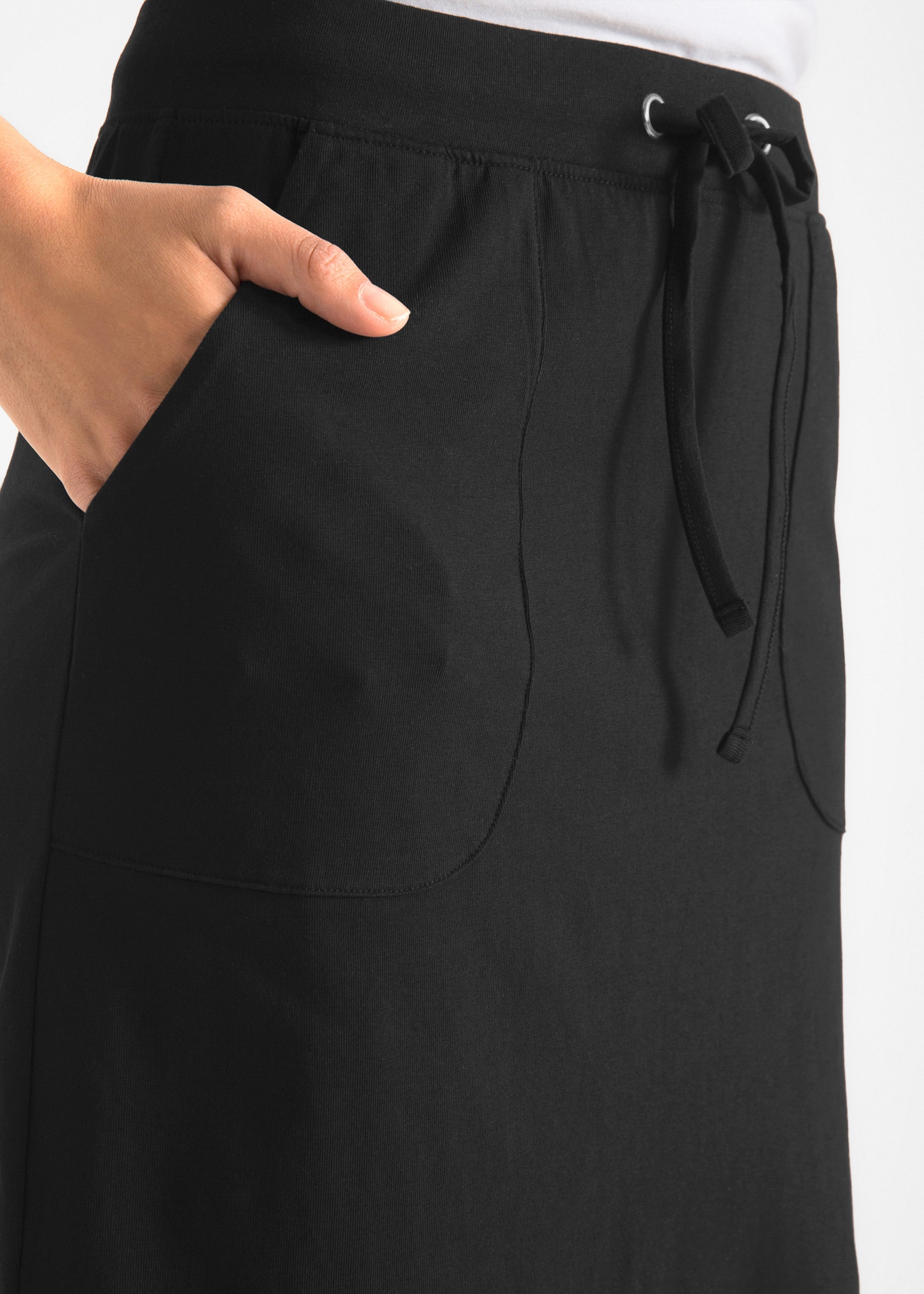 bonprix Jupe crayon 1 aus weichem Sweatmaterial, mit Stretch-Anteil, Bleistift-Schnitt