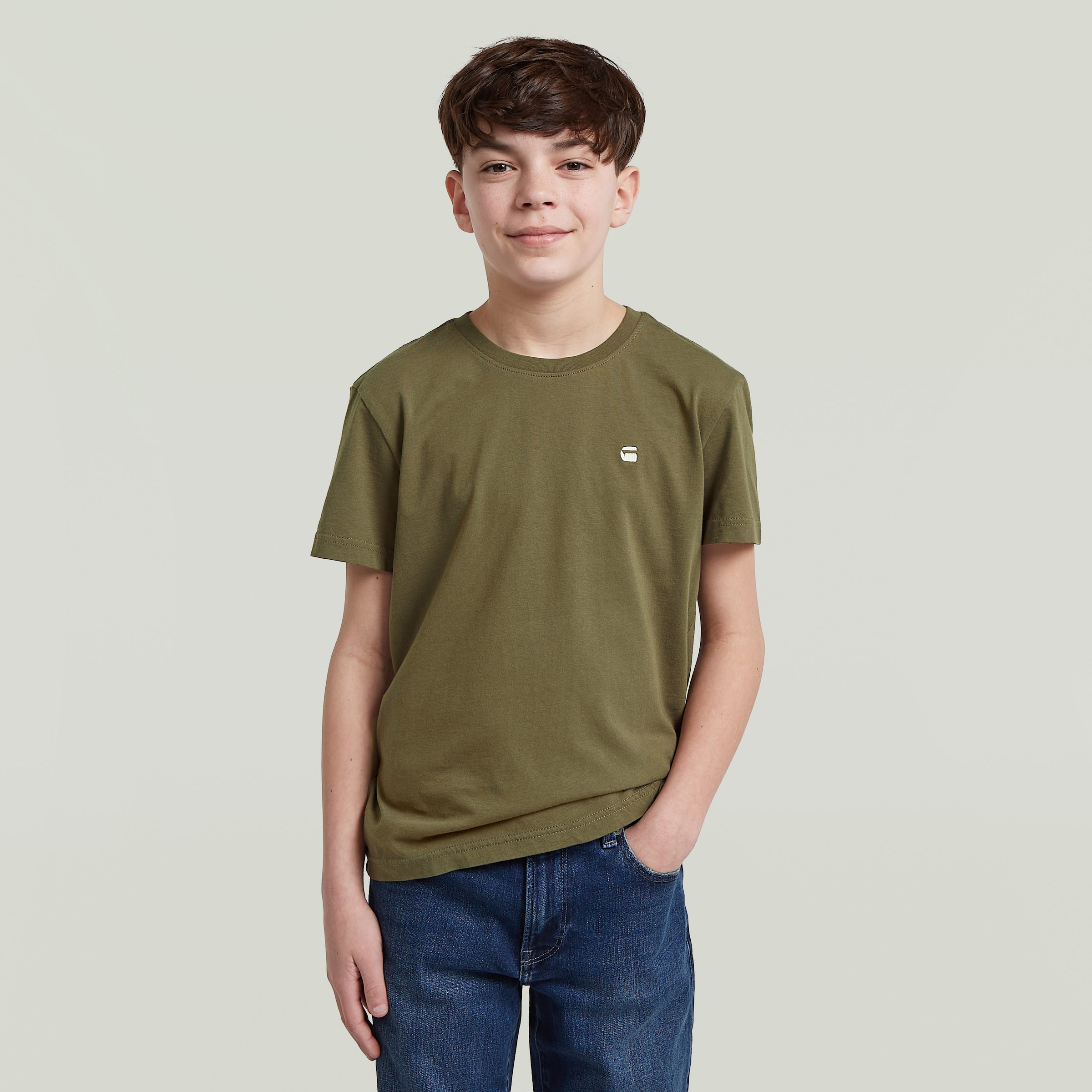 Image of G-STAR T-Shirt "KIDS, BASE R T SS" aus Baumwolljersey, Logodetail