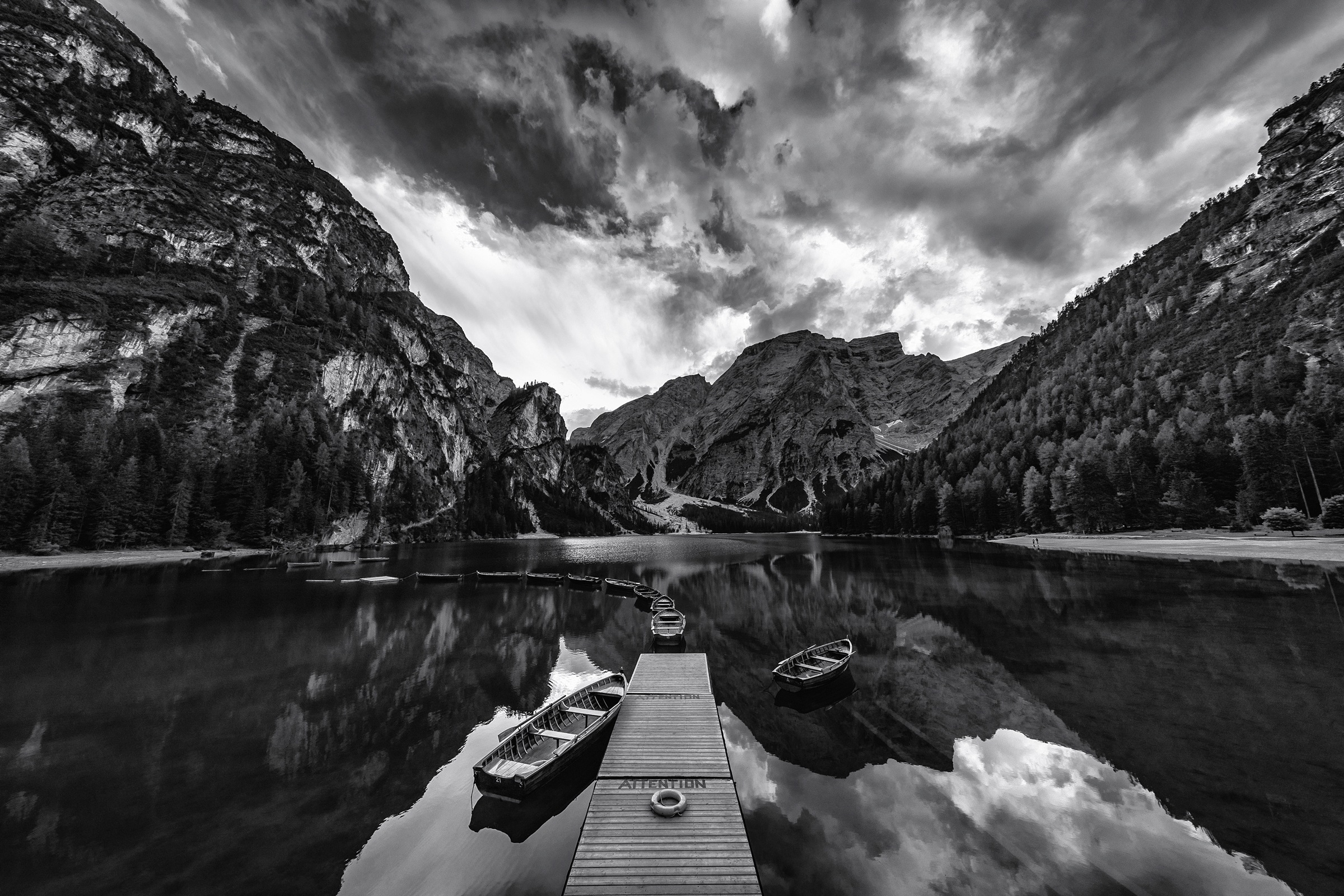 Image of Papermoon Fototapete »Photo-Art MARCO TAGLIARINO, BRAIES 'GRAUSTUFEN'«, Vliestapete, hochwertiger Digitaldruck, inklusive Kleister bei Ackermann Versand Schweiz