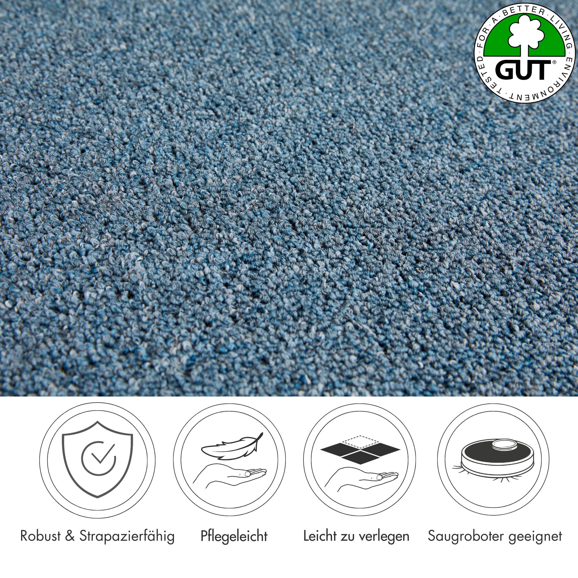Andiamo Teppichboden »Luton, Feinschlinge, Made in Netherlands«, rechteckig, 4,5 mm Höhe, meliert, Breite 400 cm oder 500 cm, strapazierfähig & pflegeleicht