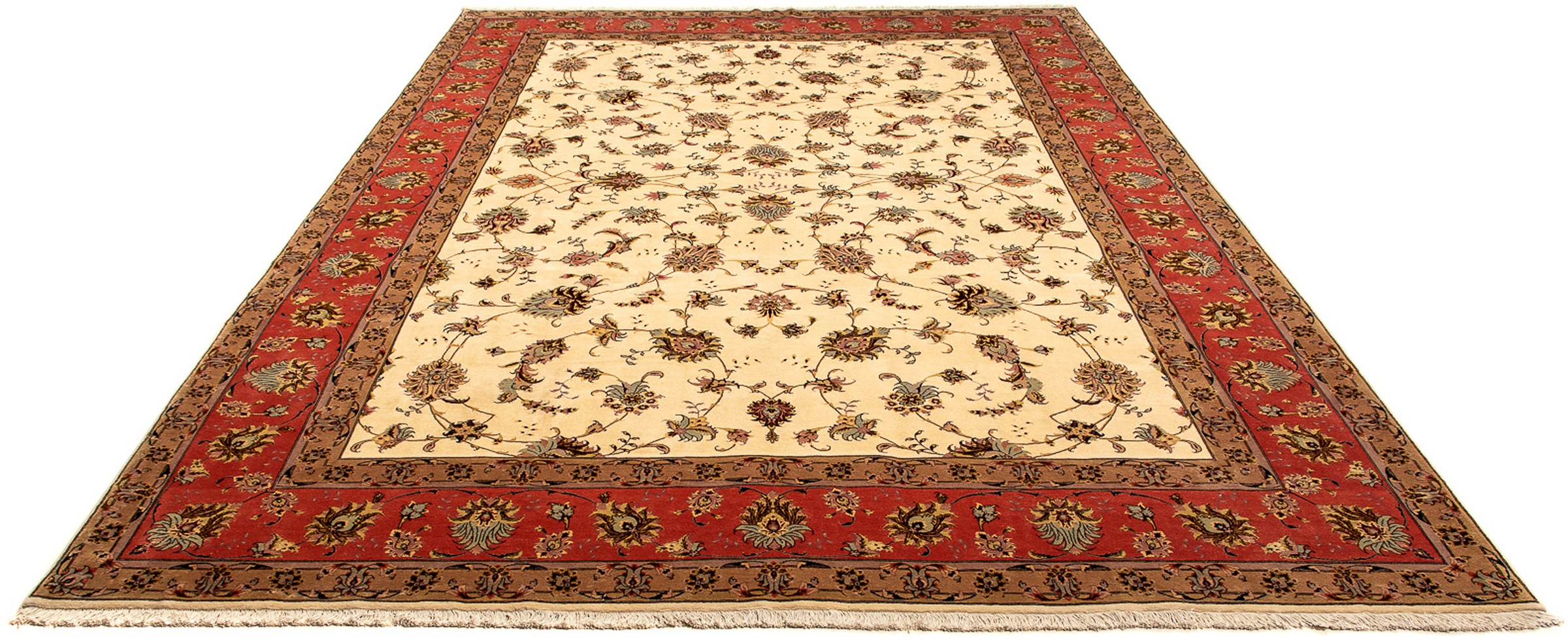 Image of morgenland Orientteppich »Perser - Täbriz - Royal - 368 x 250 cm - beige«, rechteckig, 7 mm Höhe, Wohnzimmer, Handgeknüpft, Einzelstück mit Zertifikat bei Ackermann Versand Schweiz