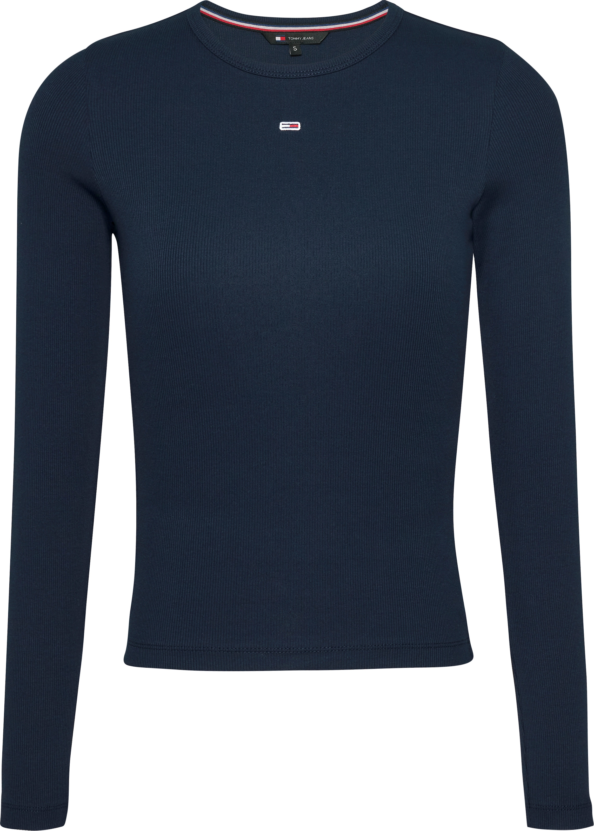 Tommy Jeans T-shirt à manches longues »TJW SLIM ESSENTIAL RIB LS« avec broderie du logo