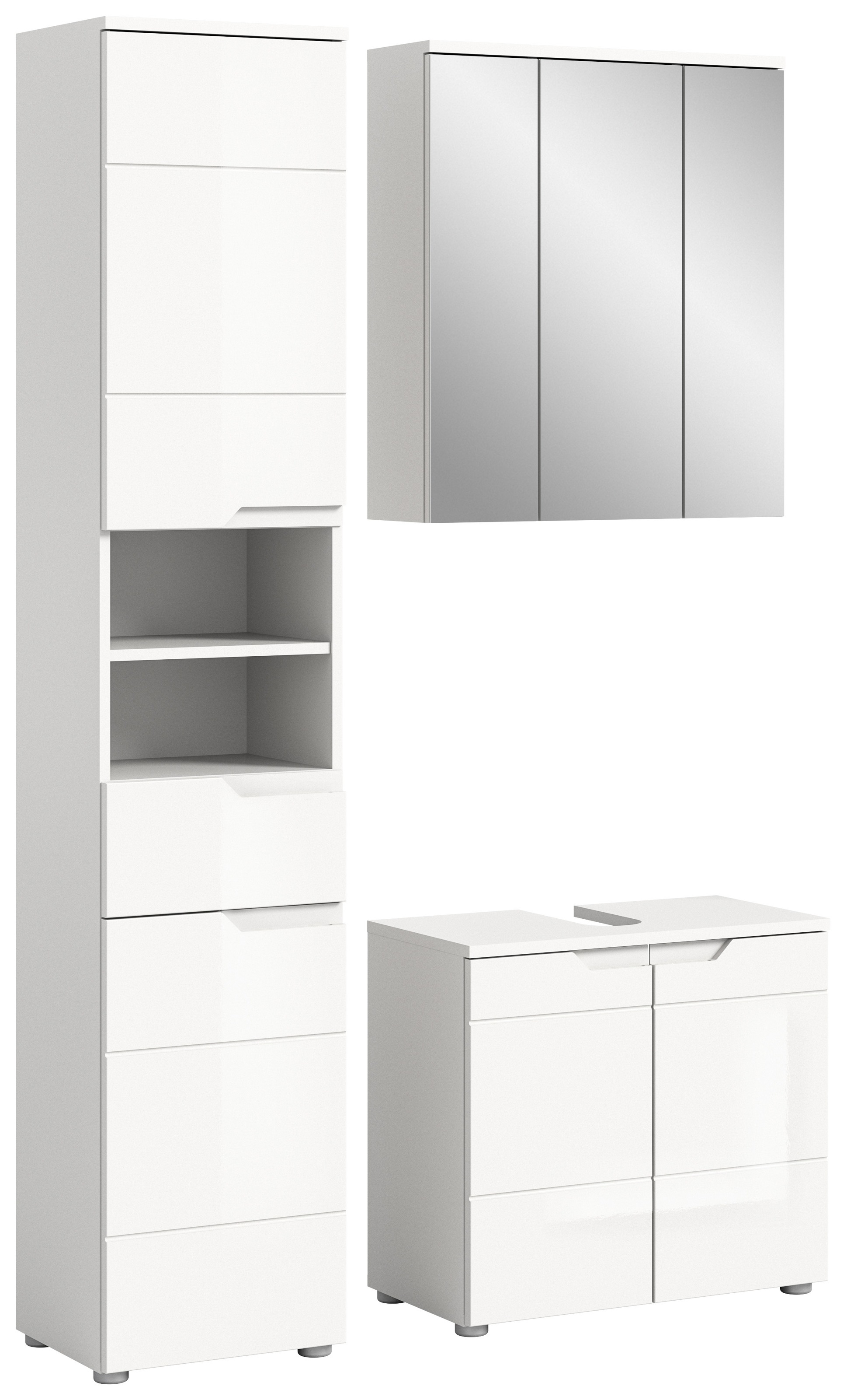 Image of welltime Badmöbel-Set "CAPRI, 3-teilig, mit eingefasster Griffmulde, bestehend aus:"