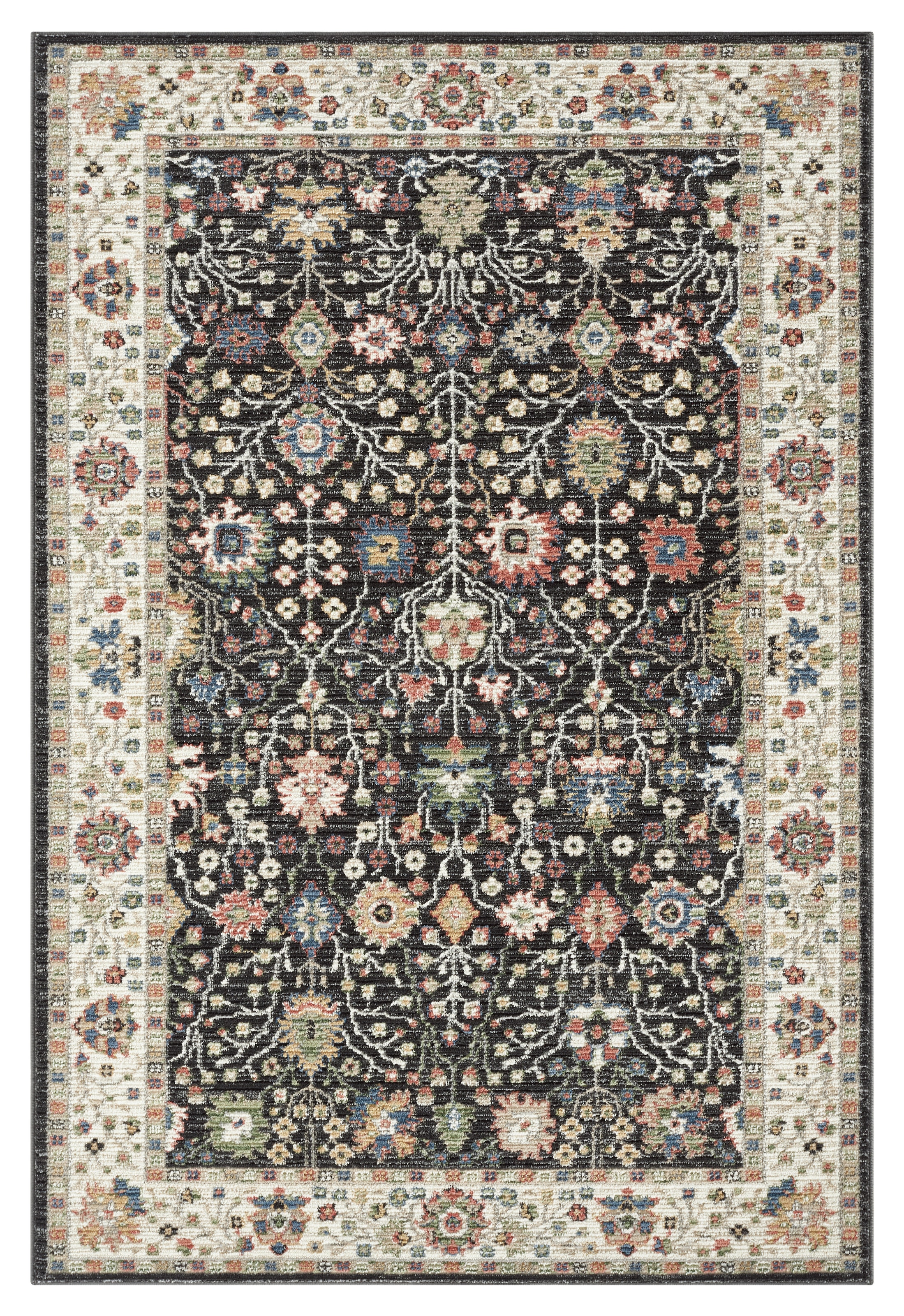 GOODproduct 1100000002199 »Aylaa, Blumen-Motiv« rechteckig 9 mm Höhe orientalisch, Blumen, Rahmen, Wohnzimmer, Schlafzimmer, Esszimmer