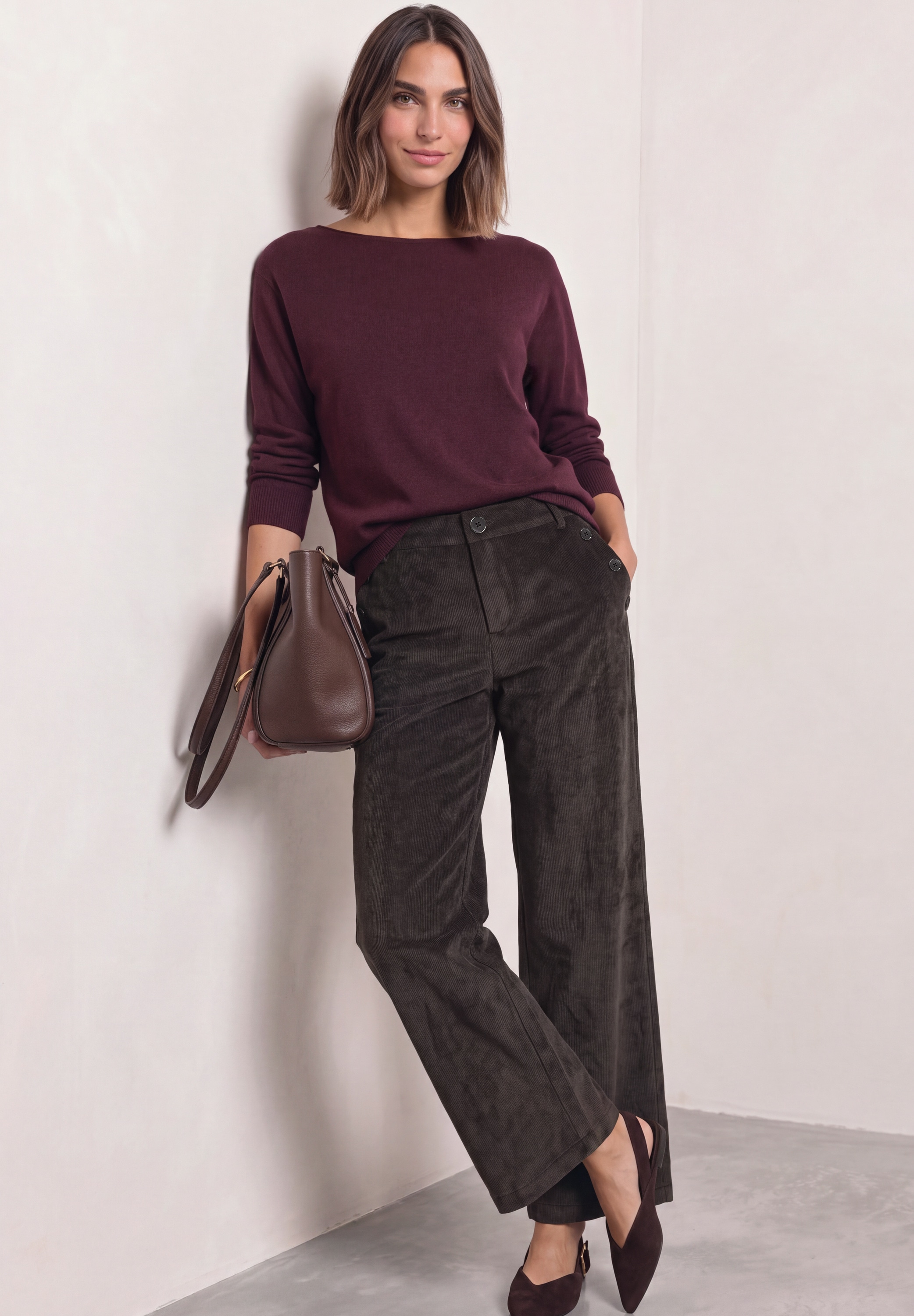 STREET ONE Cordhose »Style Amalia«  Streight Leg mit Zierknöpfen